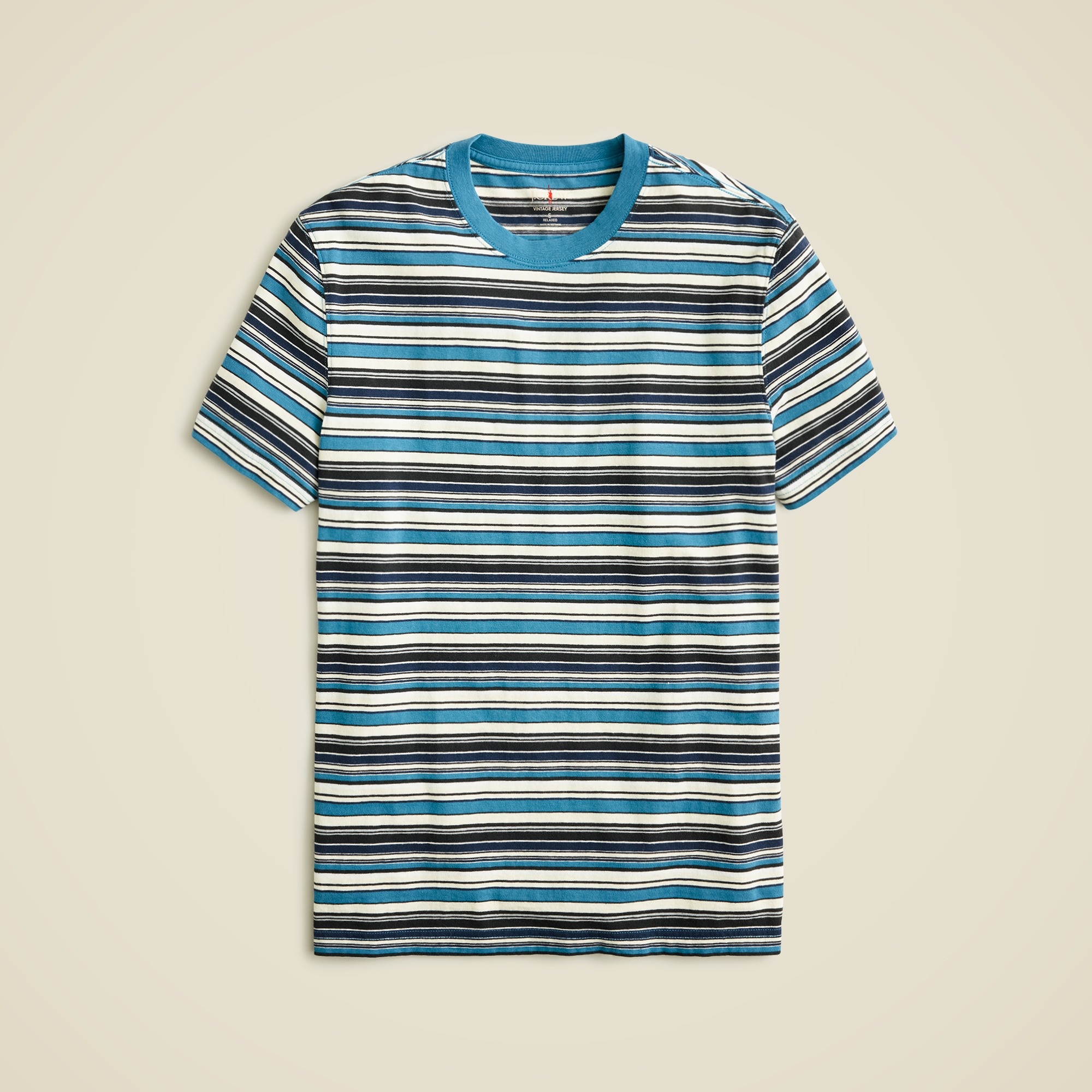 mens Vintage-wash cotton T-shirt in stripe