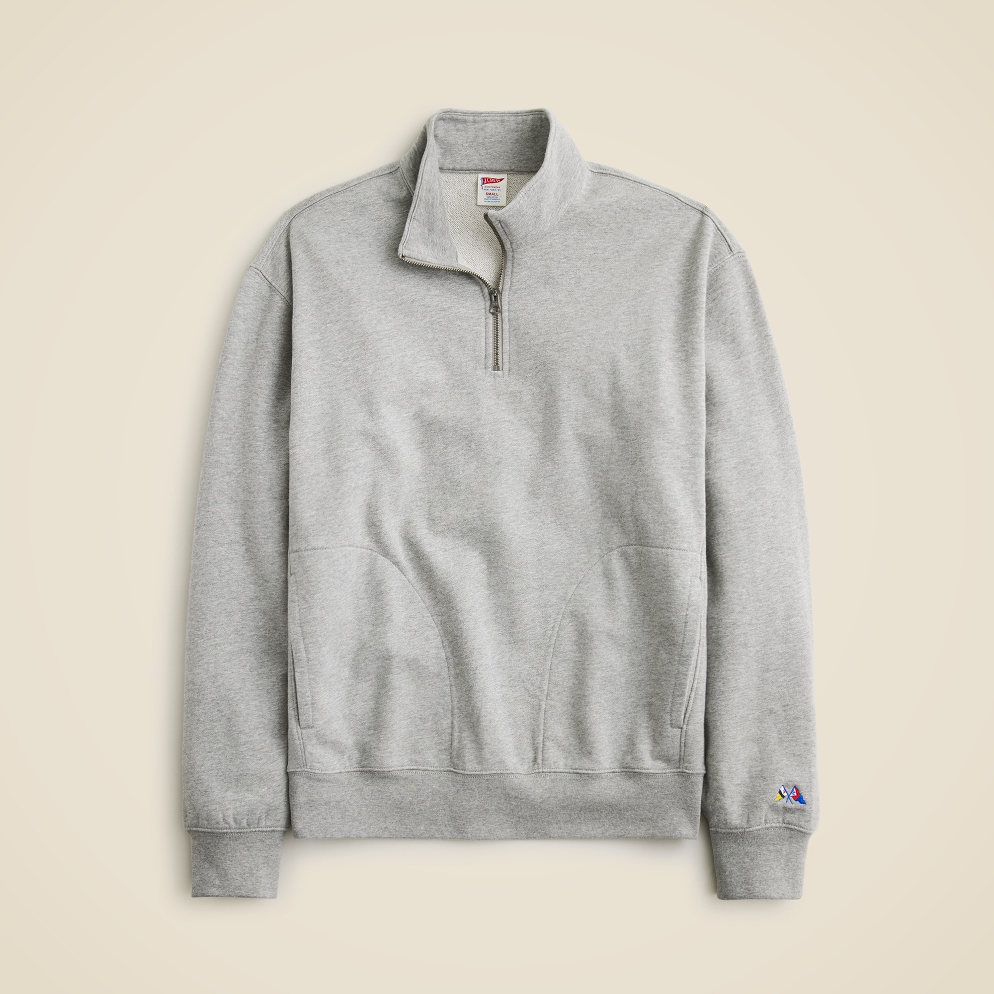 mens Relaxed-fit lightweight french terry quarter-zip sweatshirt