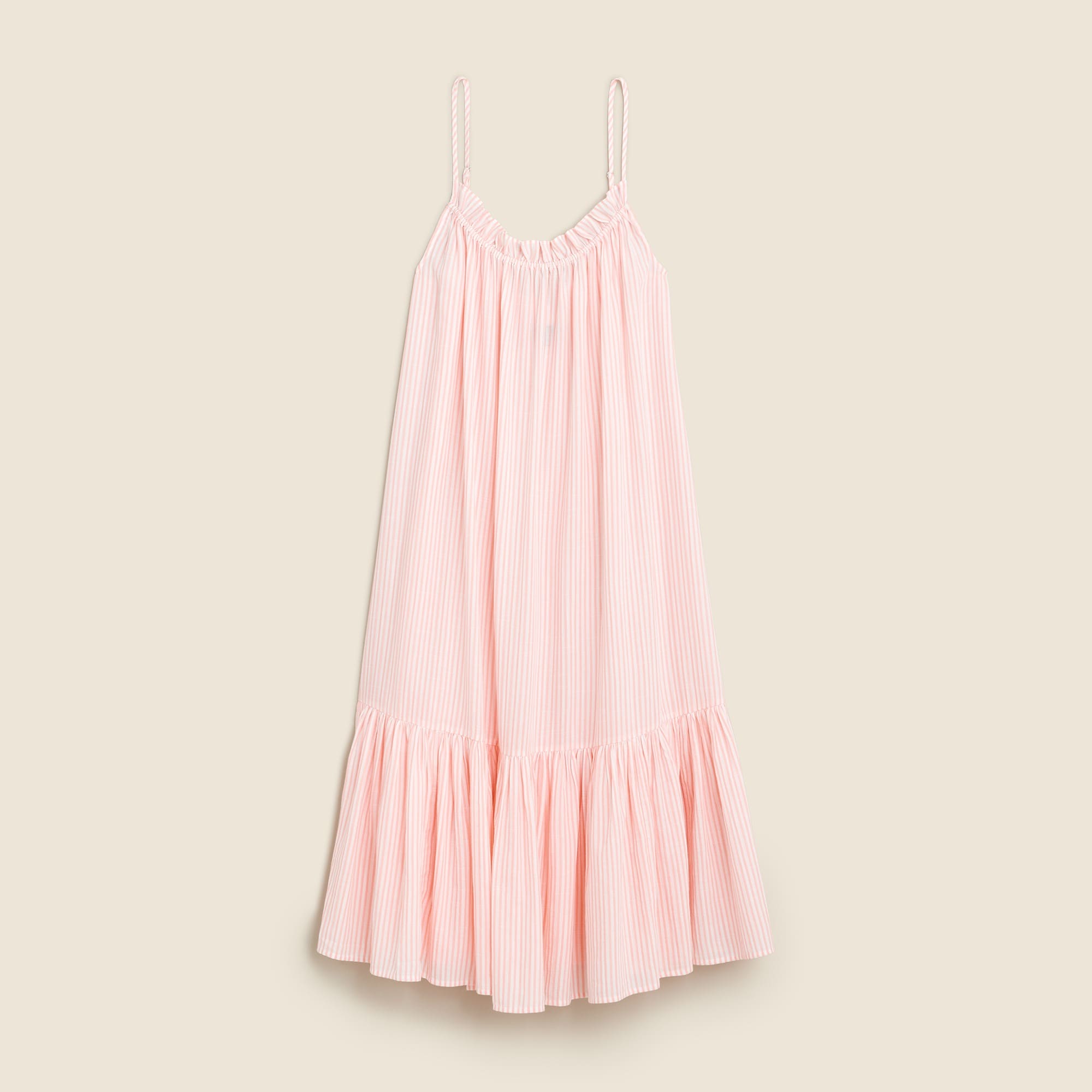  Ruffle beach dress in stripe airy gauze