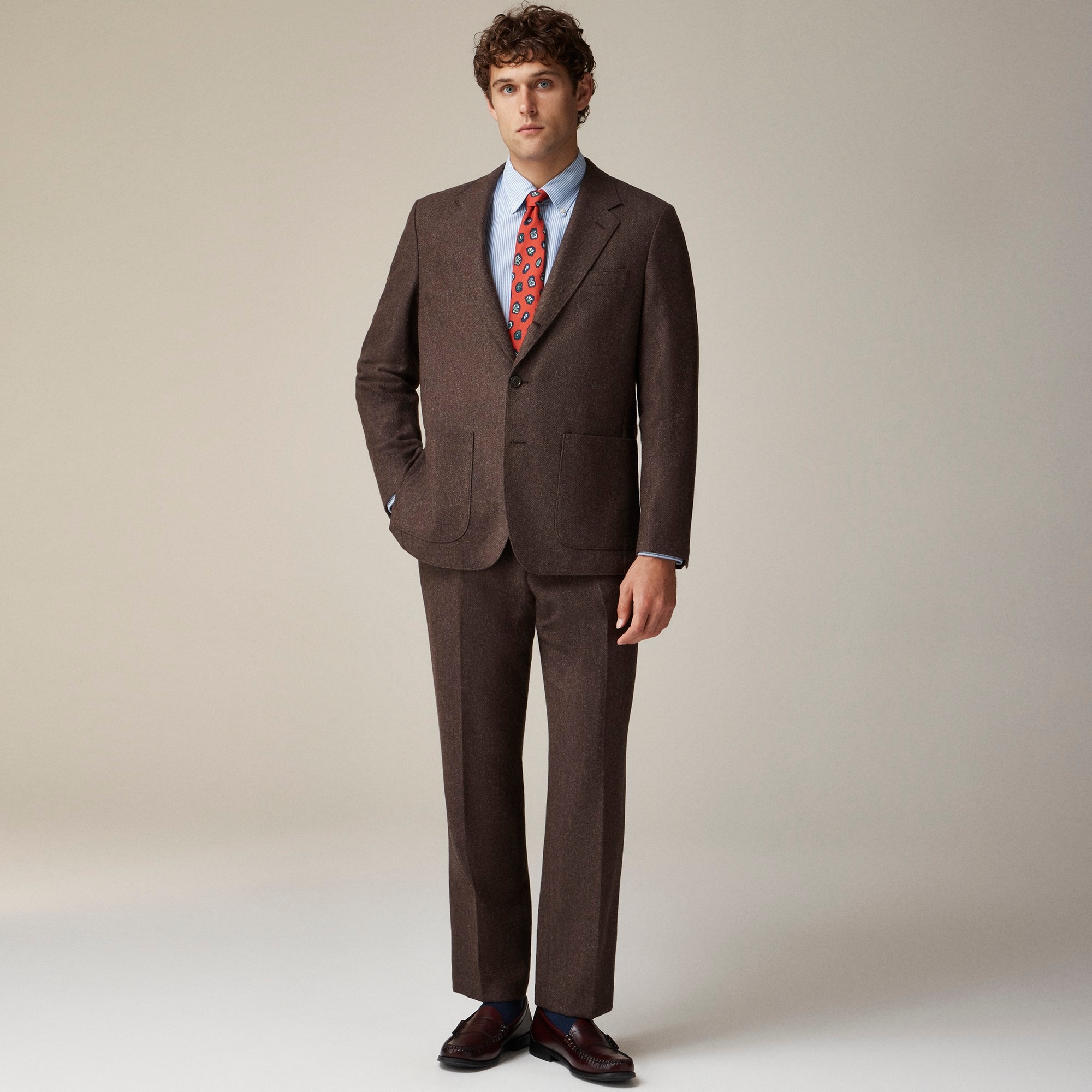 mens Kenmare Relaxed-fit suit jacket in English cotton-wool blend