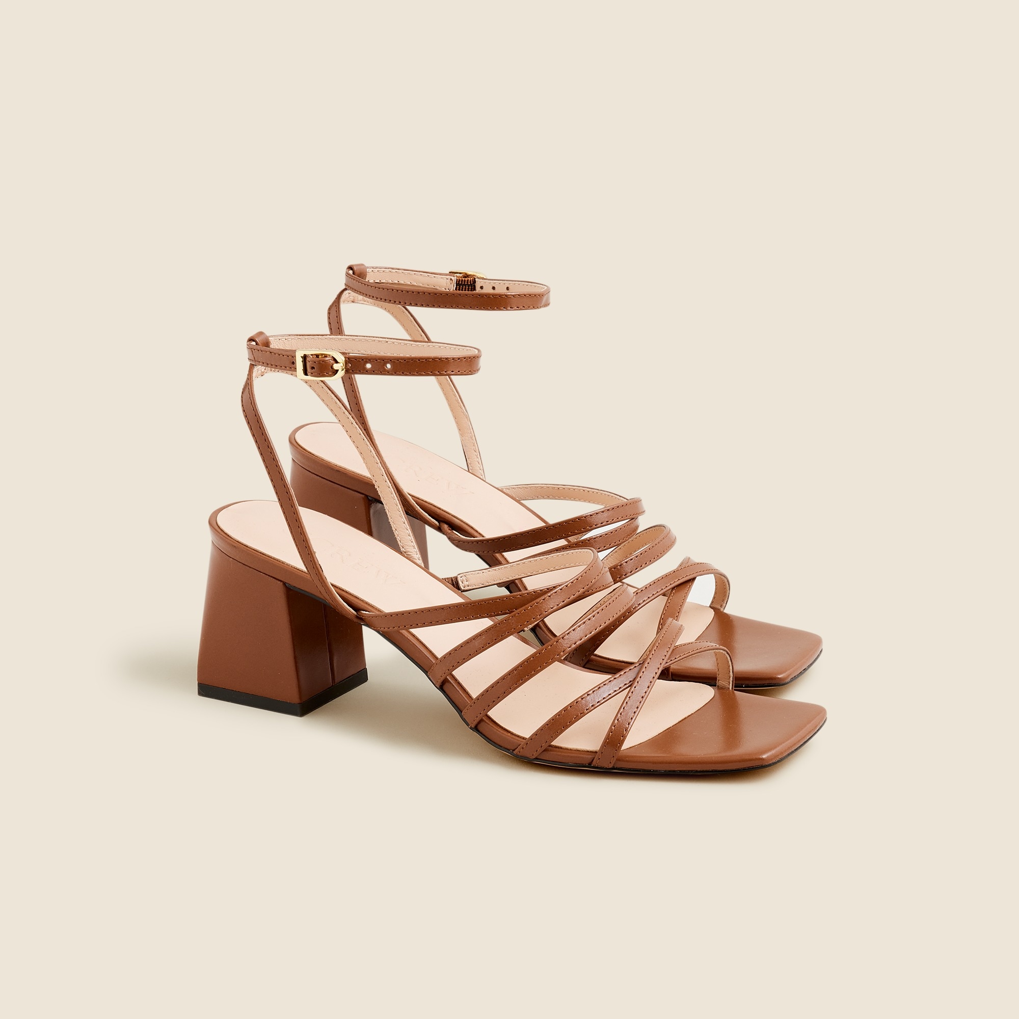  Layne strappy-sandal heels in leather