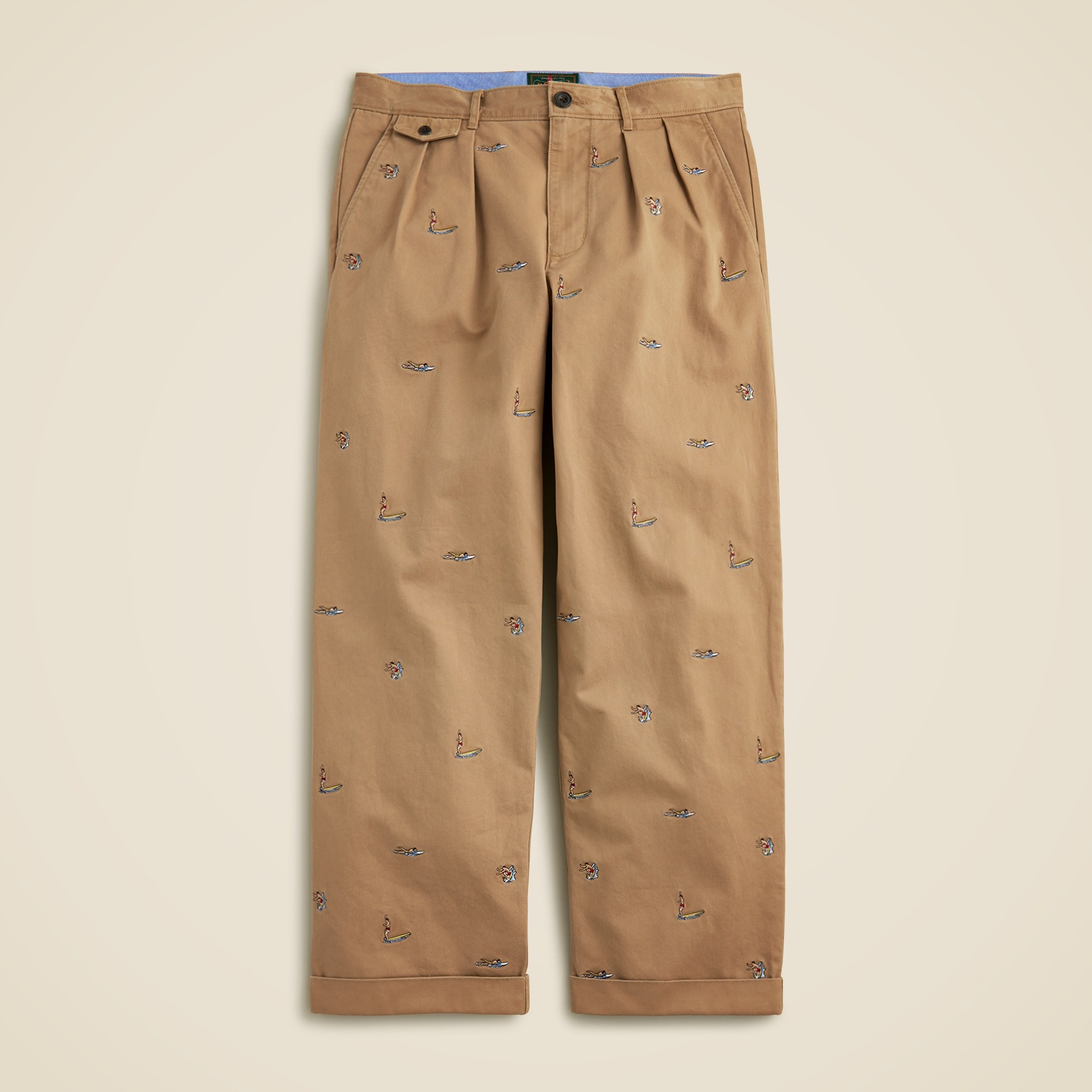  BEAMS PLUS X J.Crew Relaxed-fit pleated chino pant with surfer embroidery