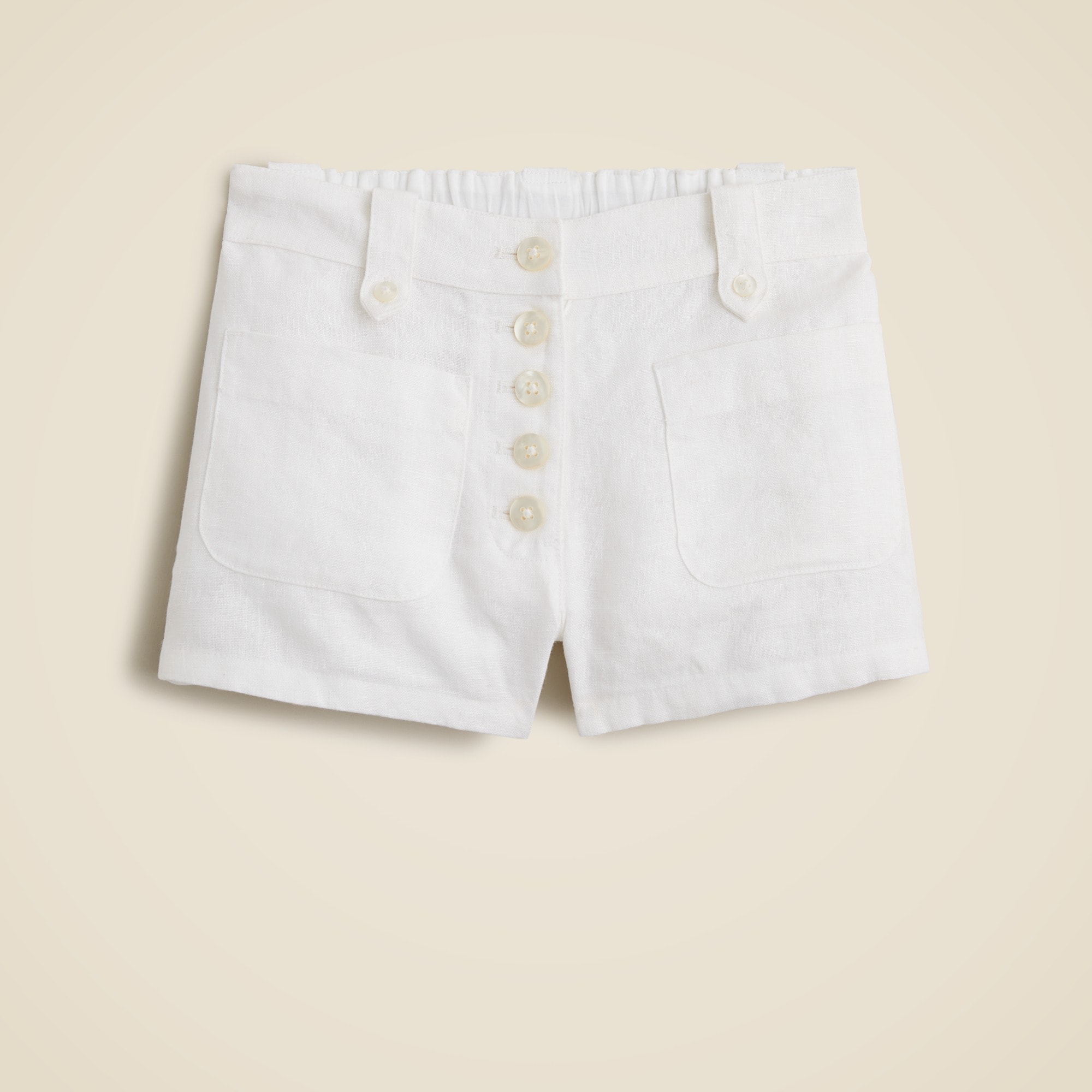  Girls' button-front linen short