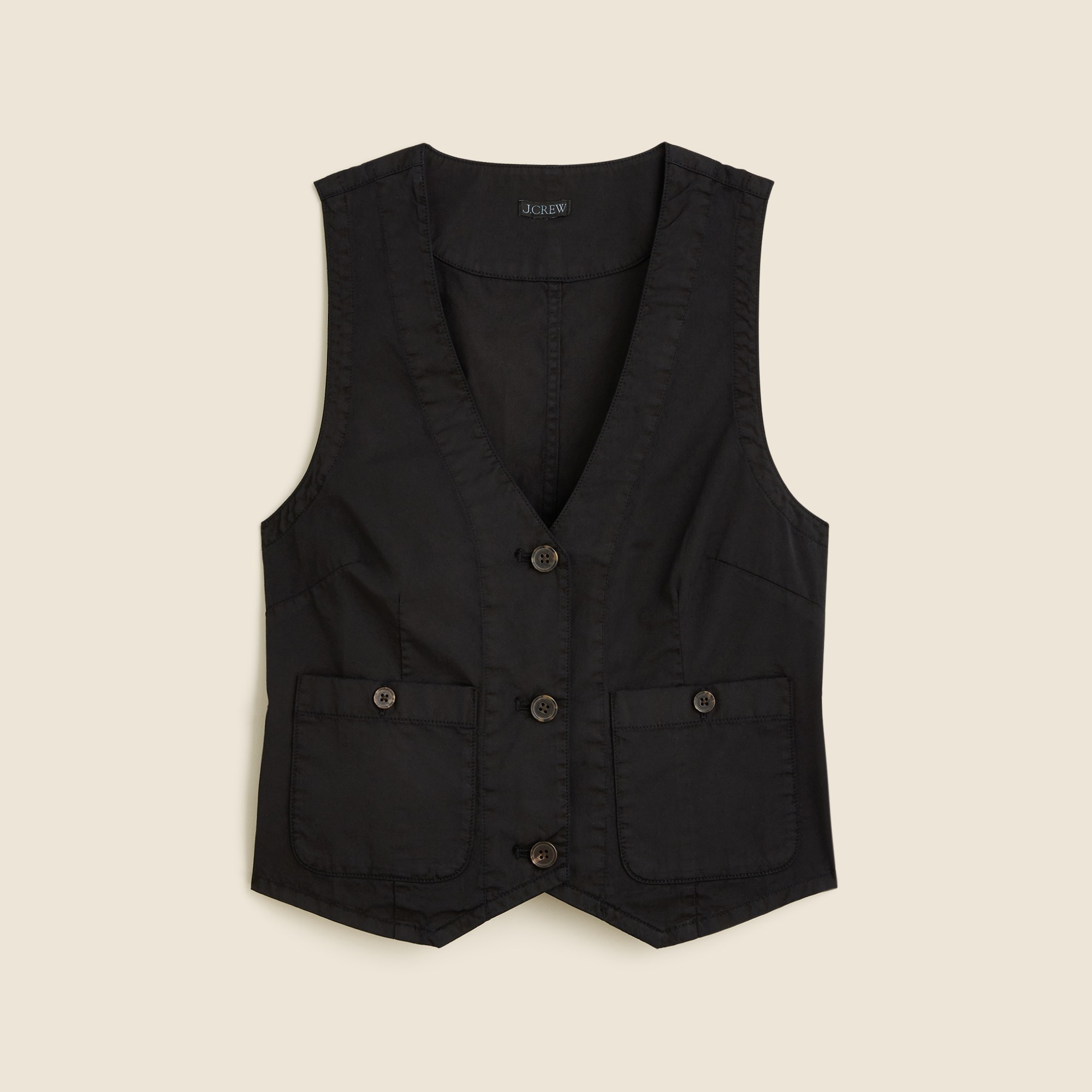  Patch-pocket vest in lightweight twill