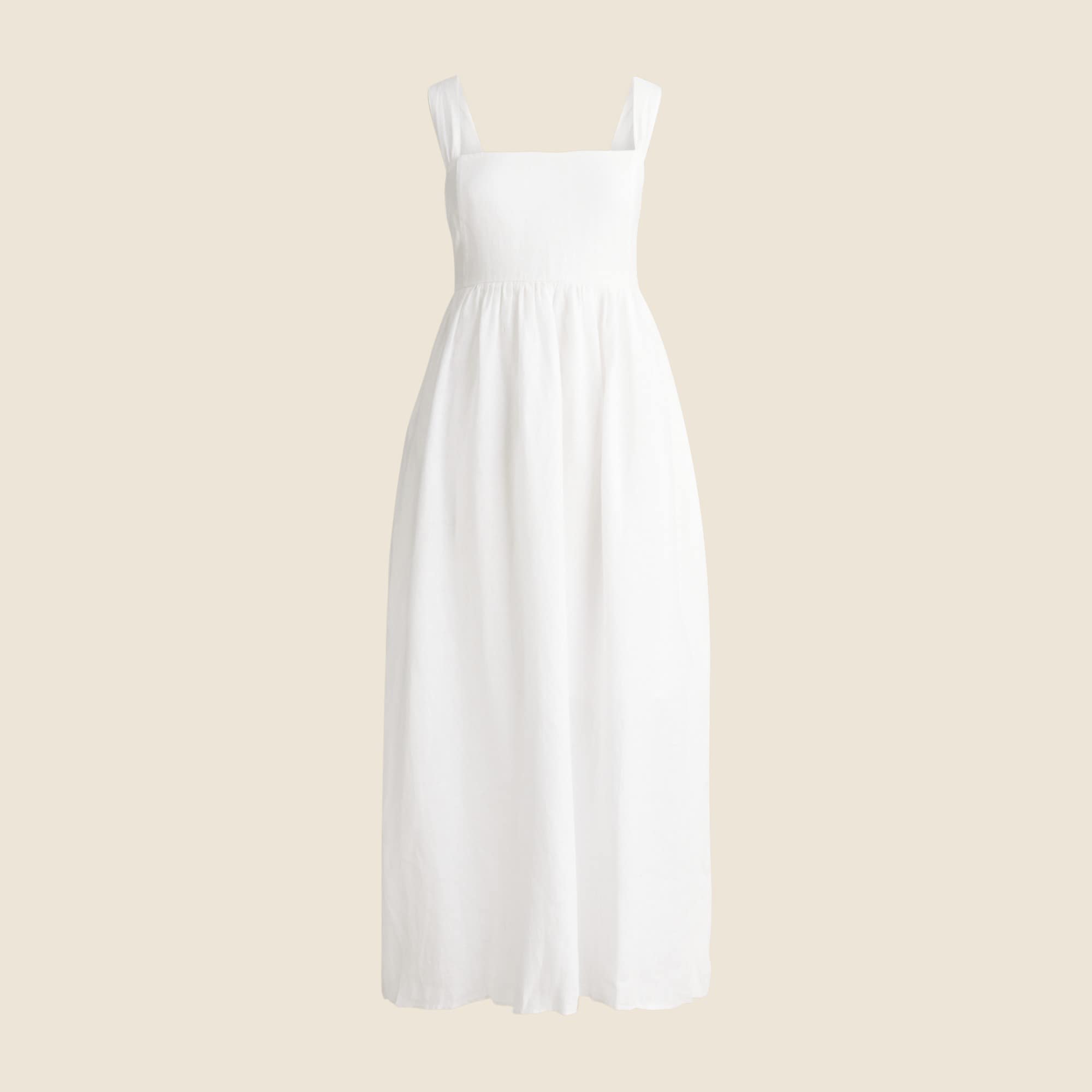  Squareneck midi dress in linen