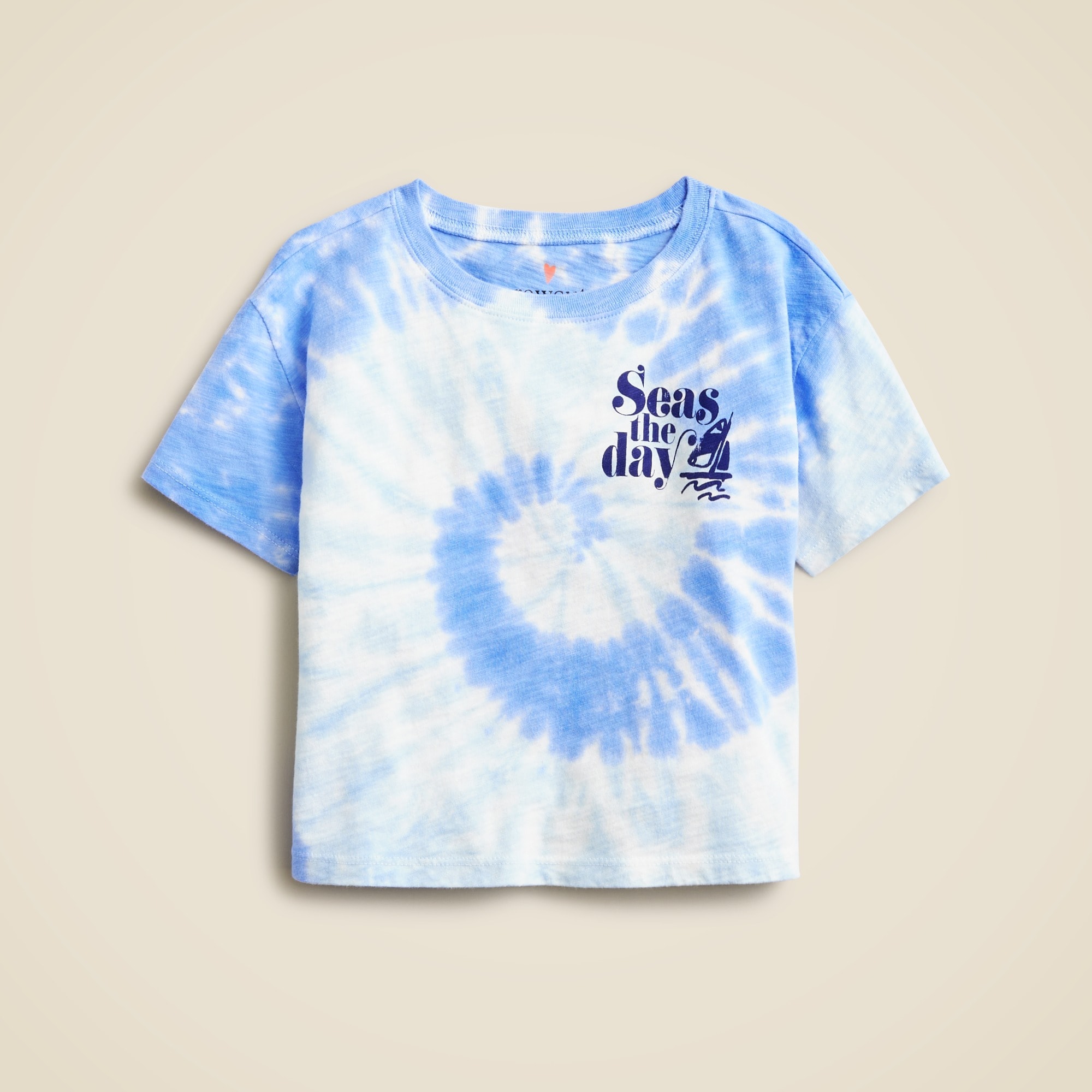  Girls' tie-dye &quot;Seas the day&quot; graphic T-shirt