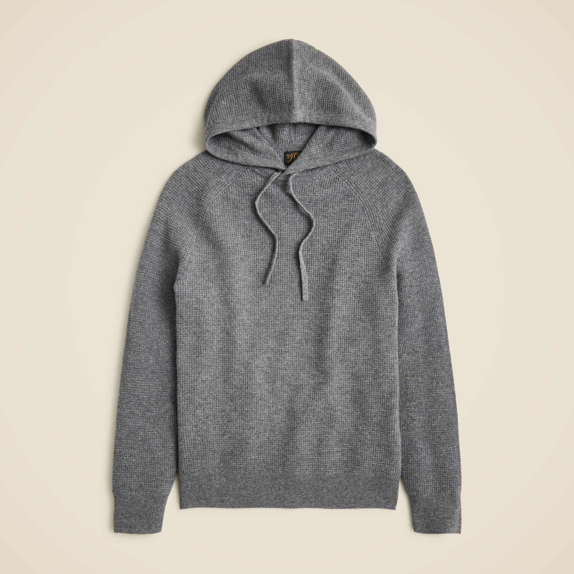 mens Cashmere waffle hooded sweater