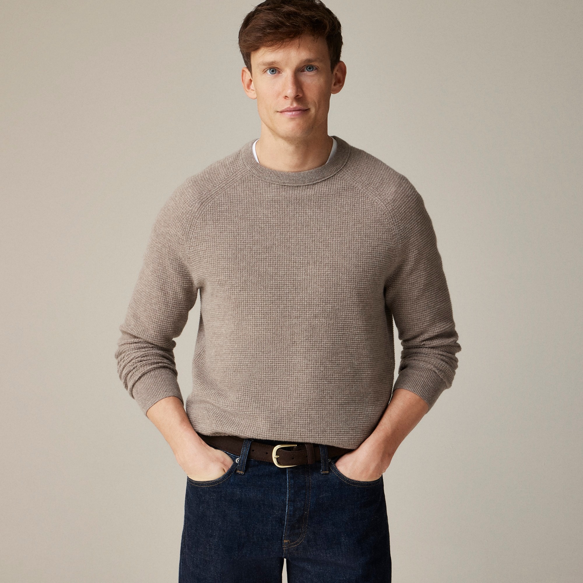 mens Cashmere waffle sweater