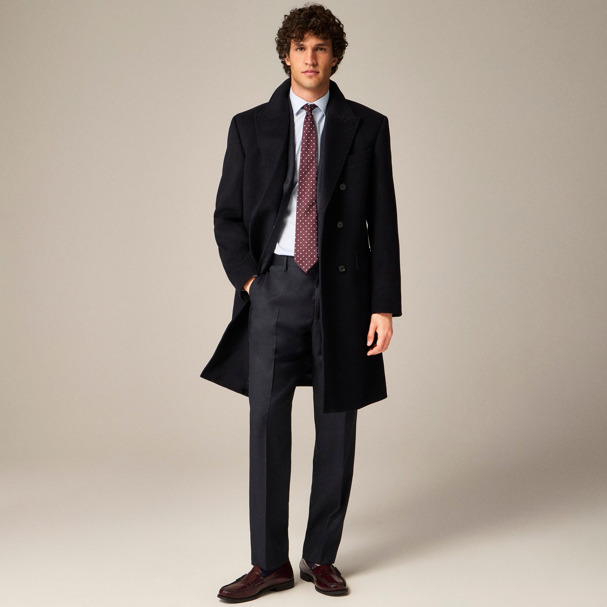 mens Rivington double-breasted topcoat in wool blend