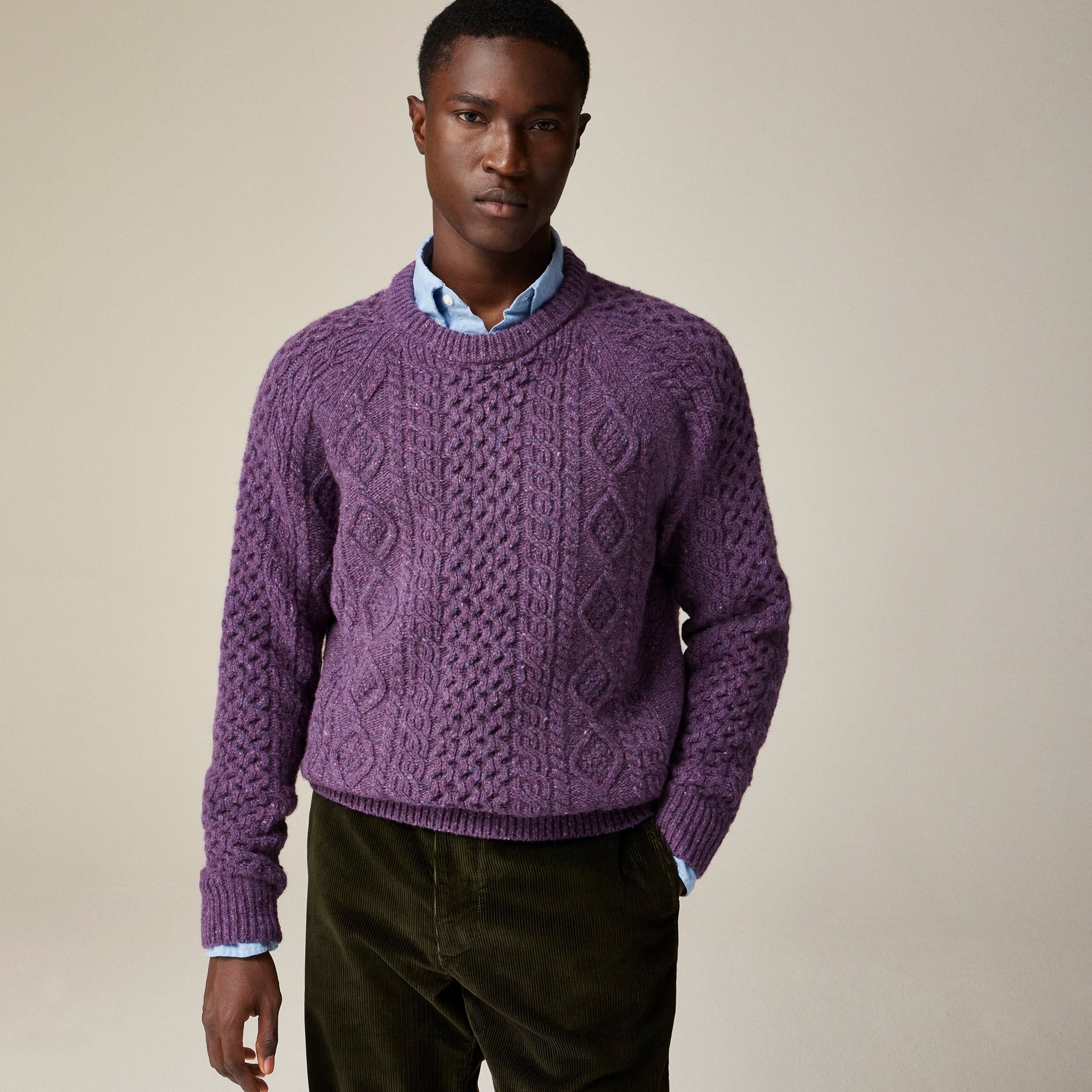 mens Wool cable-knit sweater