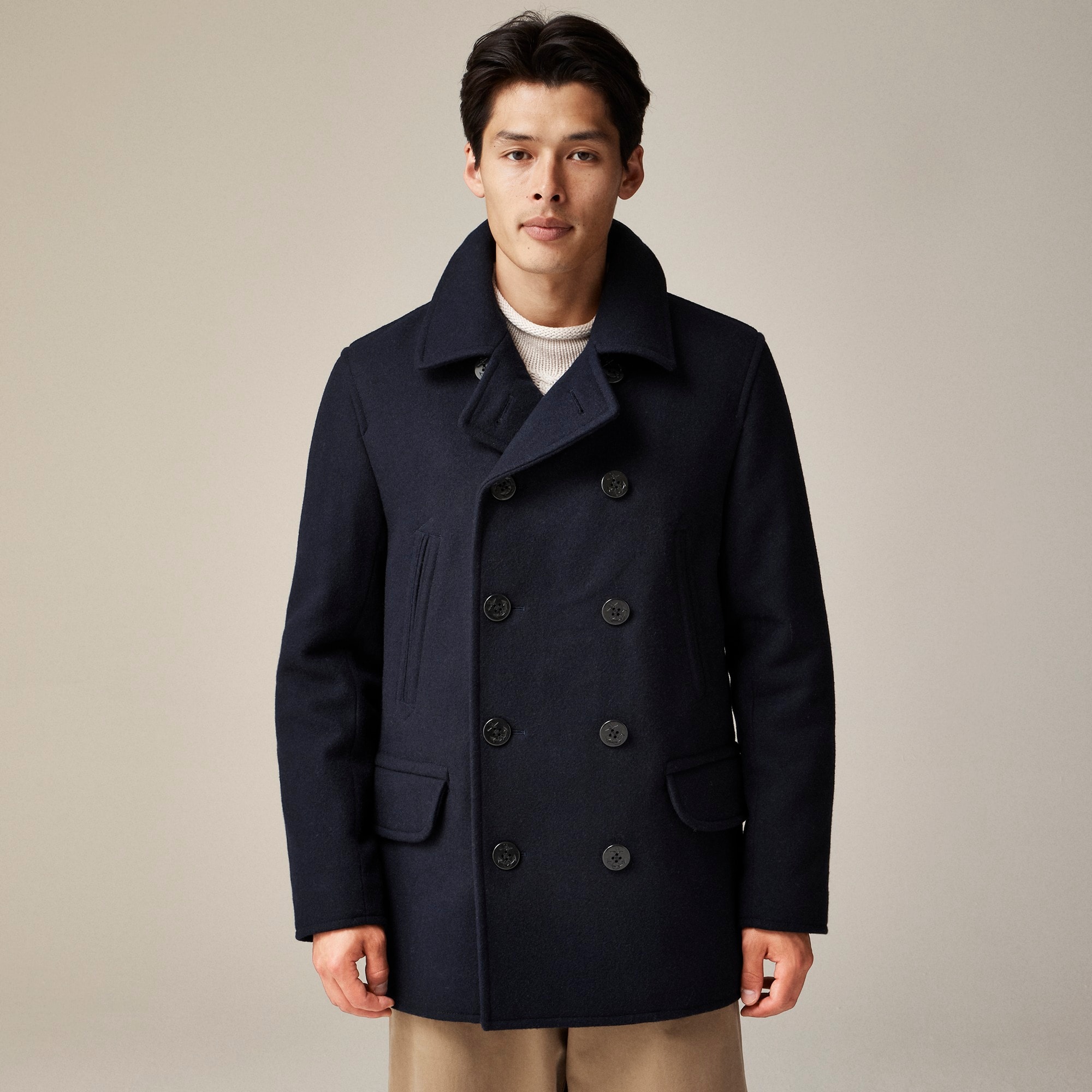 mens Dock peacoat in wool blend with PrimaLoft&reg;