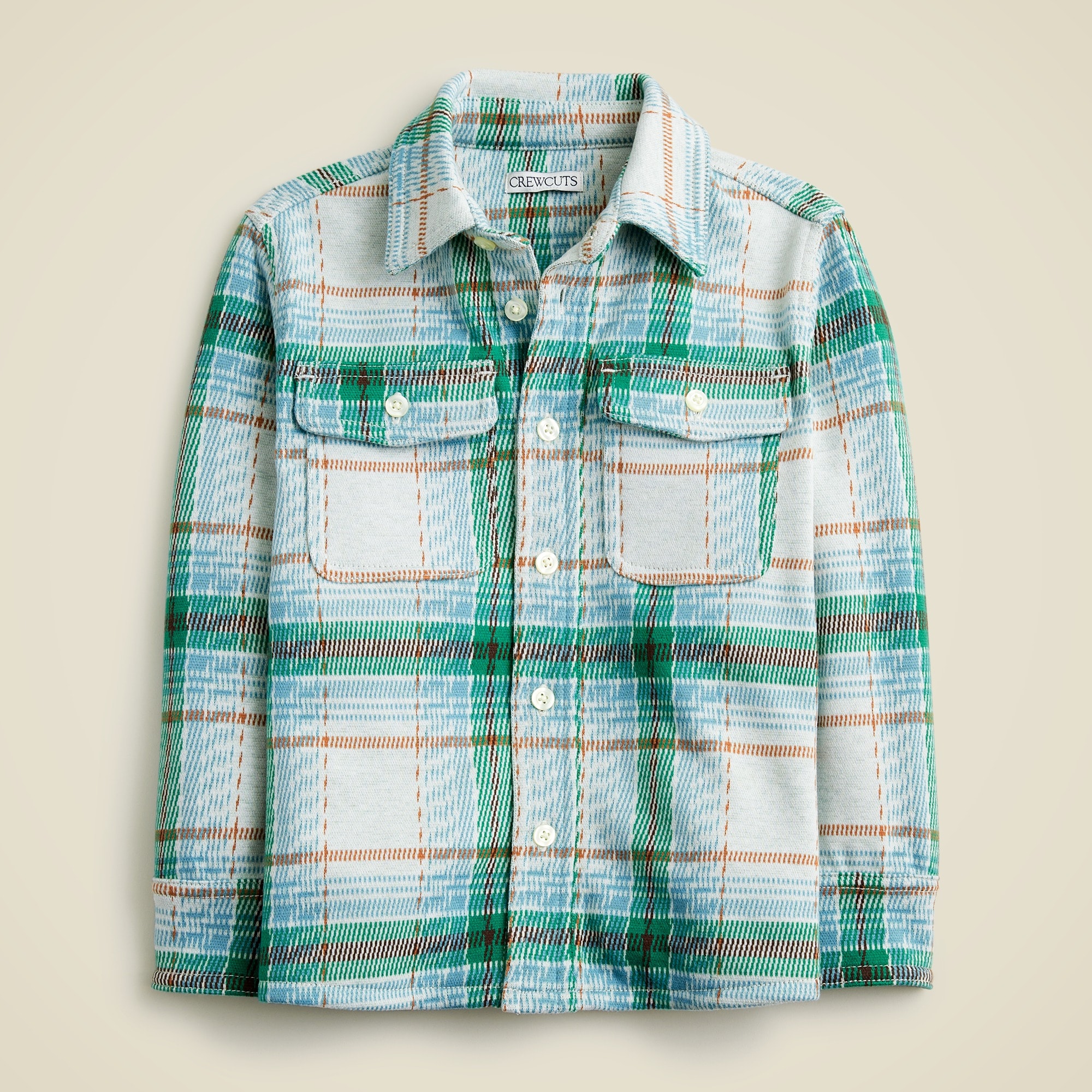 boys Kids' long-sleeve Seaboard soft-knit shirt in plaid