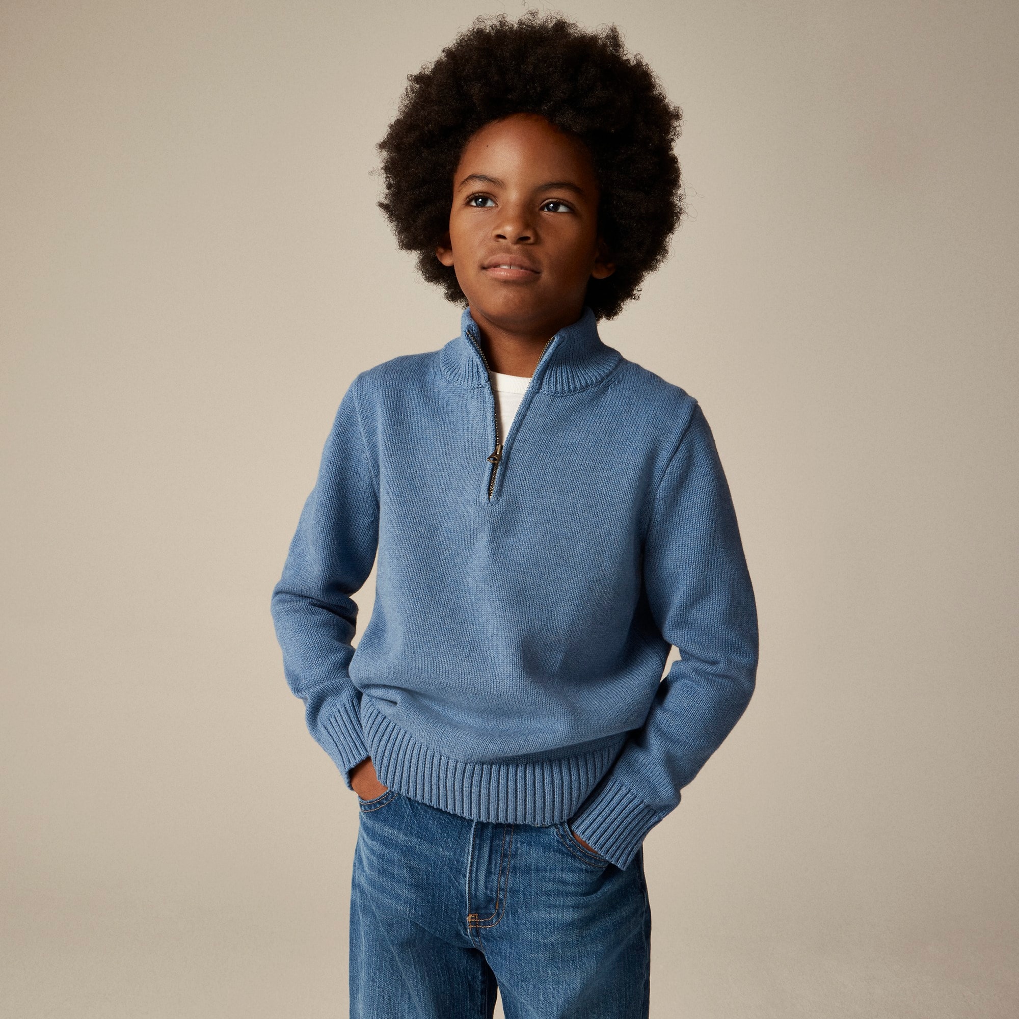 boys Kids' heritage cotton half-zip sweater