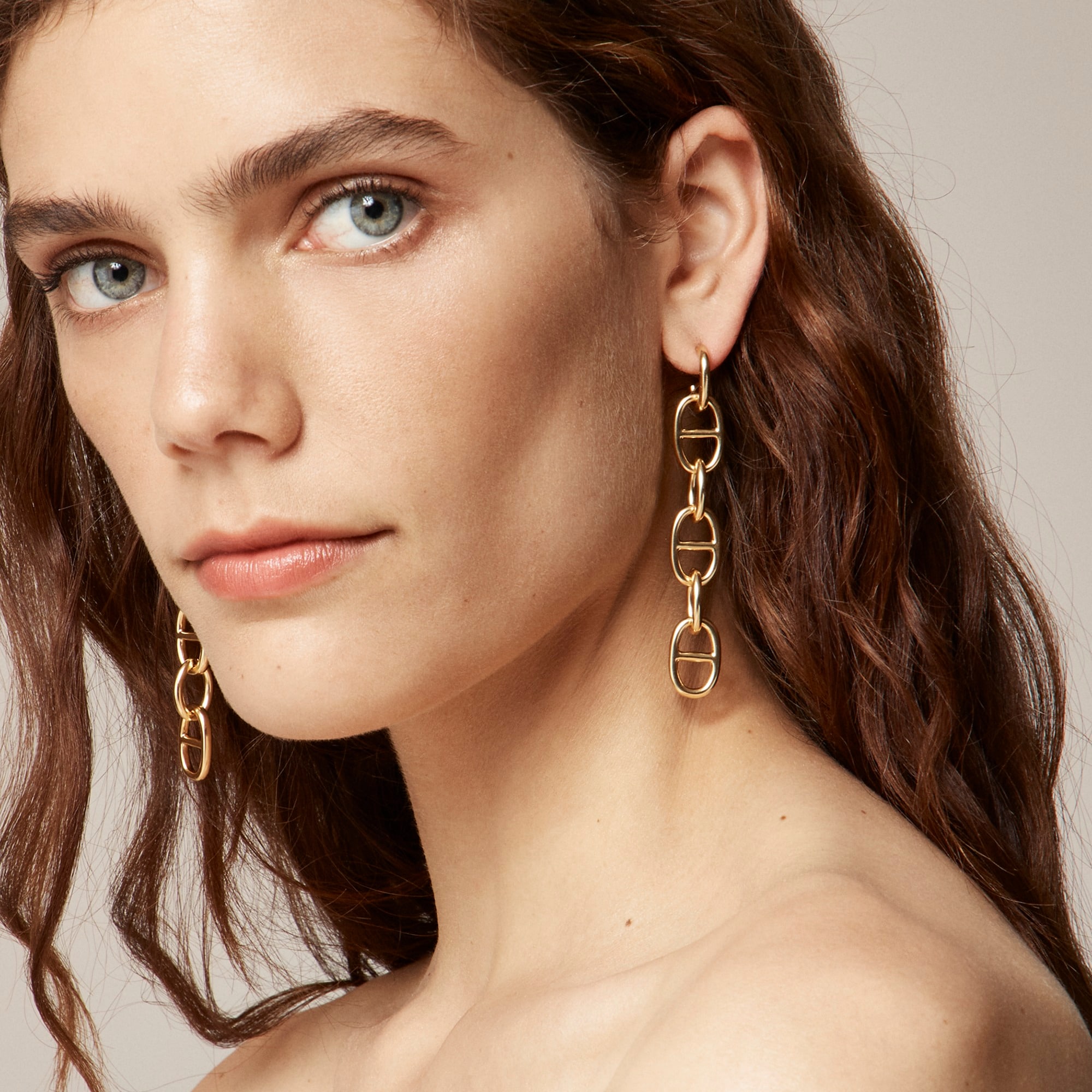 womens Signature gold-link earrings