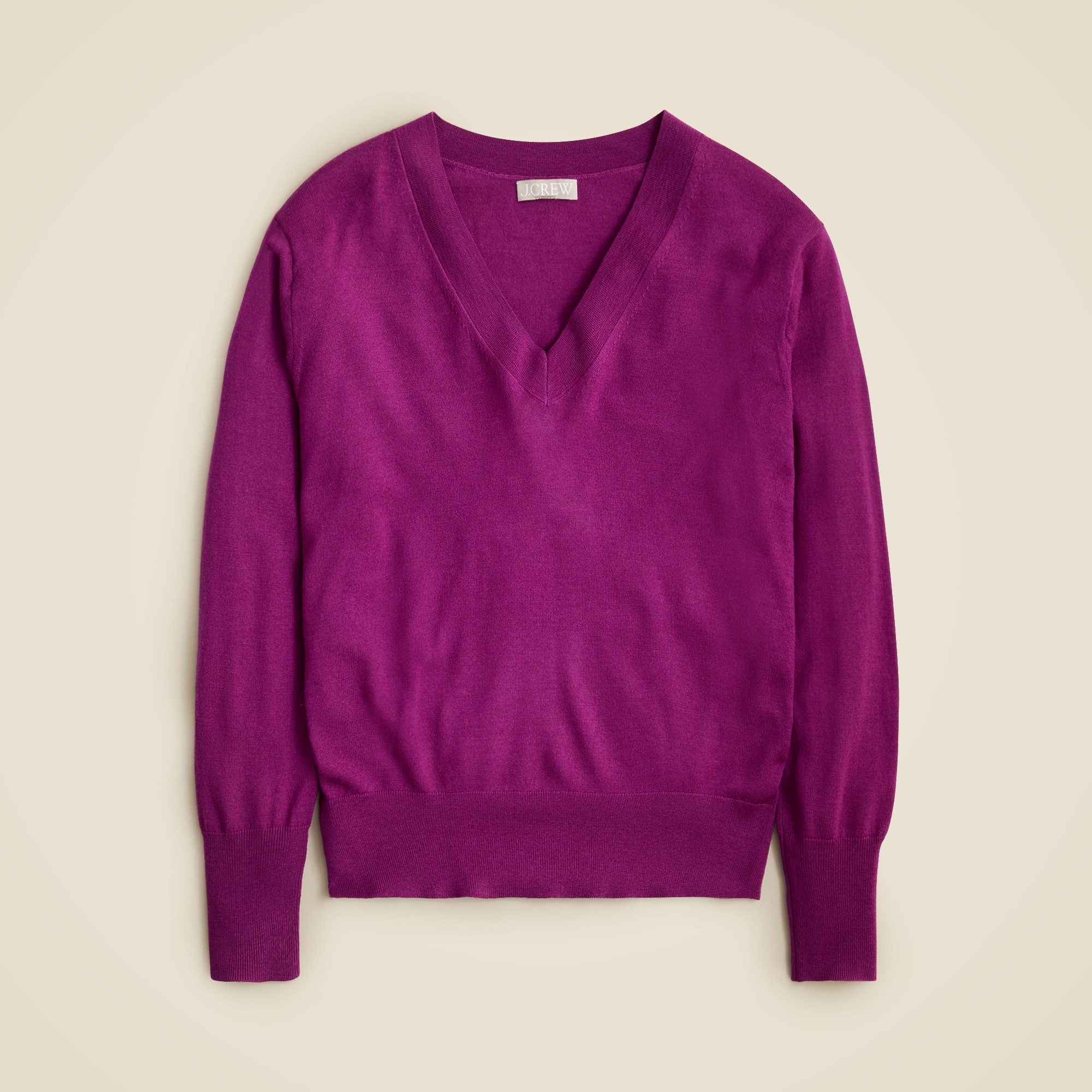 womens V-neck sweater in merino wool