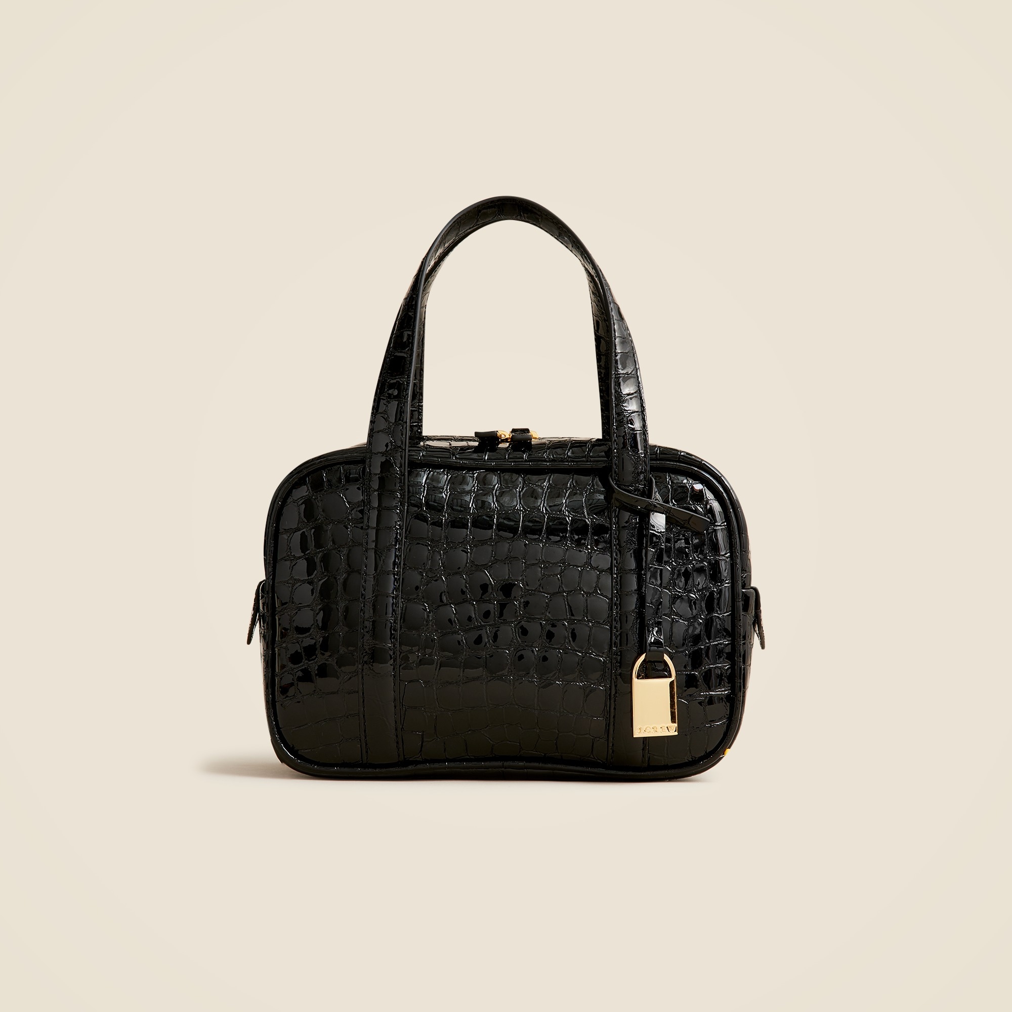 womens Bowler bag in croc-embossed leather