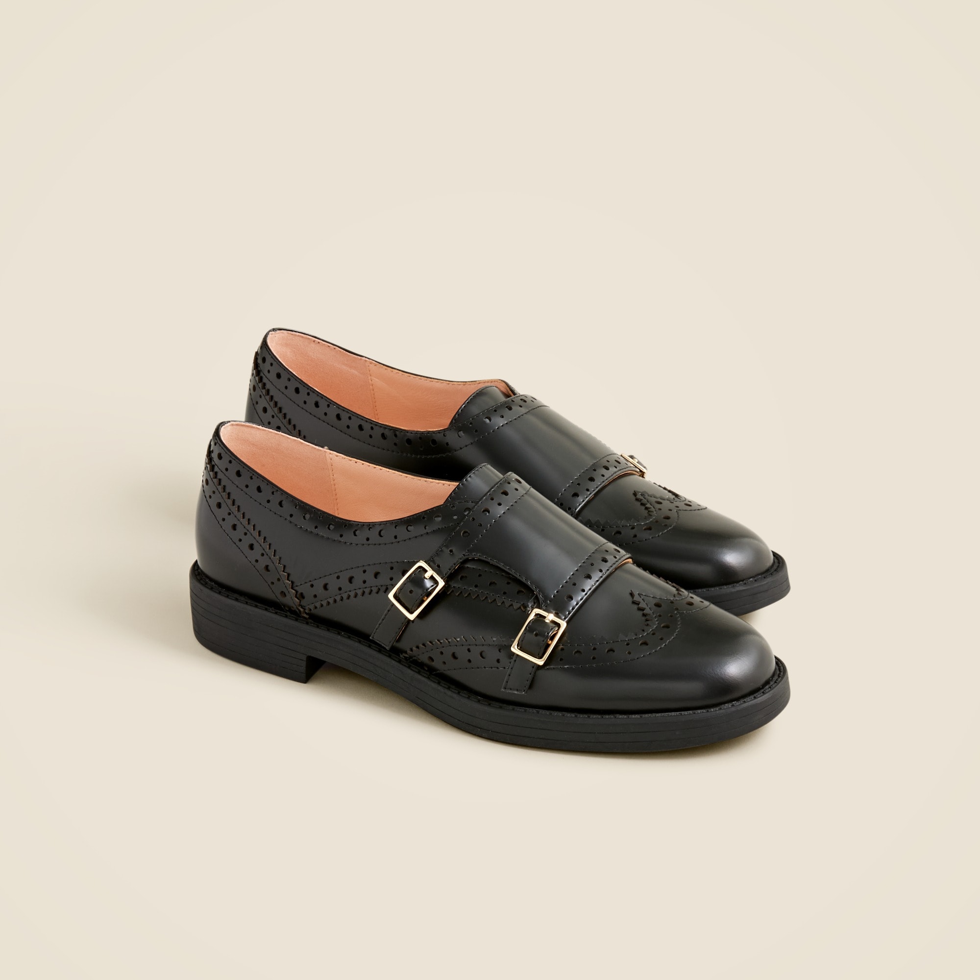 womens Monk-strap shoes in leather