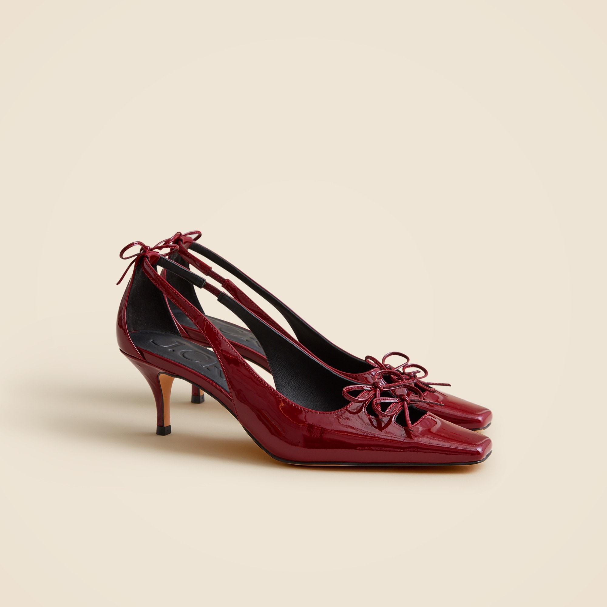  Leona slingback bow heels in patent leather