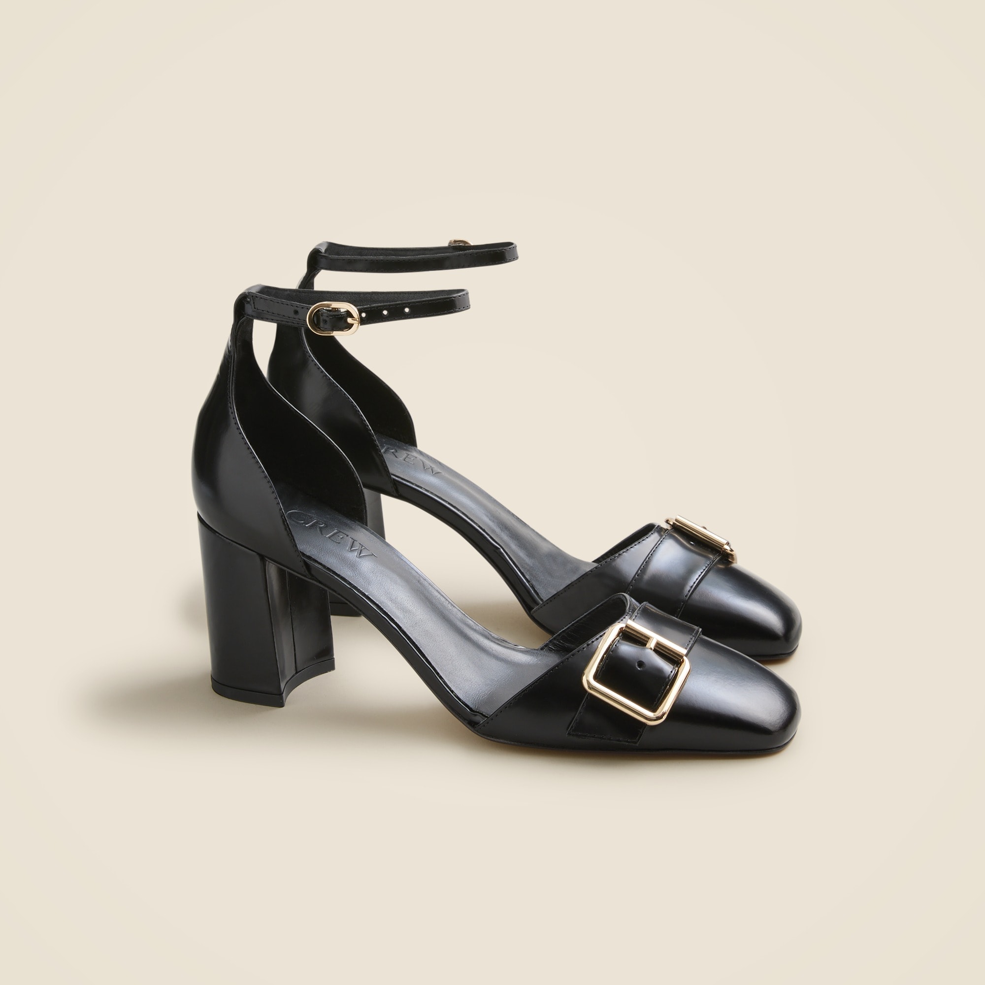 womens Maisie buckle heels in Italian leather