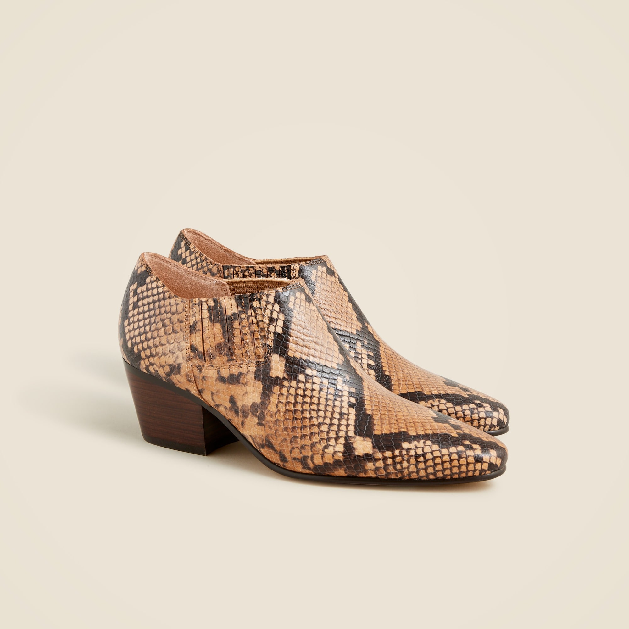  Piper low ankle boots in snake-embossed Italian leather