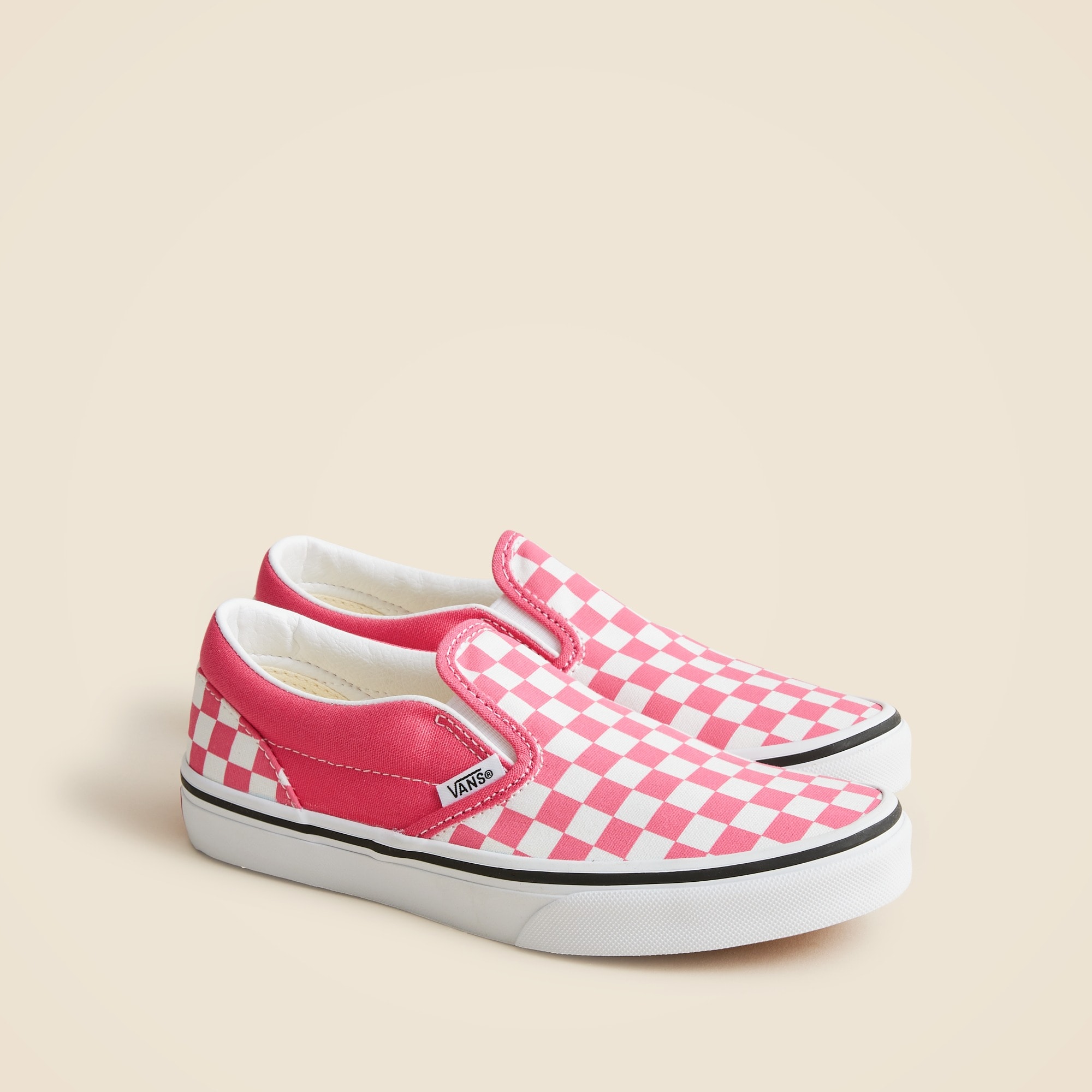 girls Vans&reg; Youth kids' Classic slip-on sneakers in checkerboard