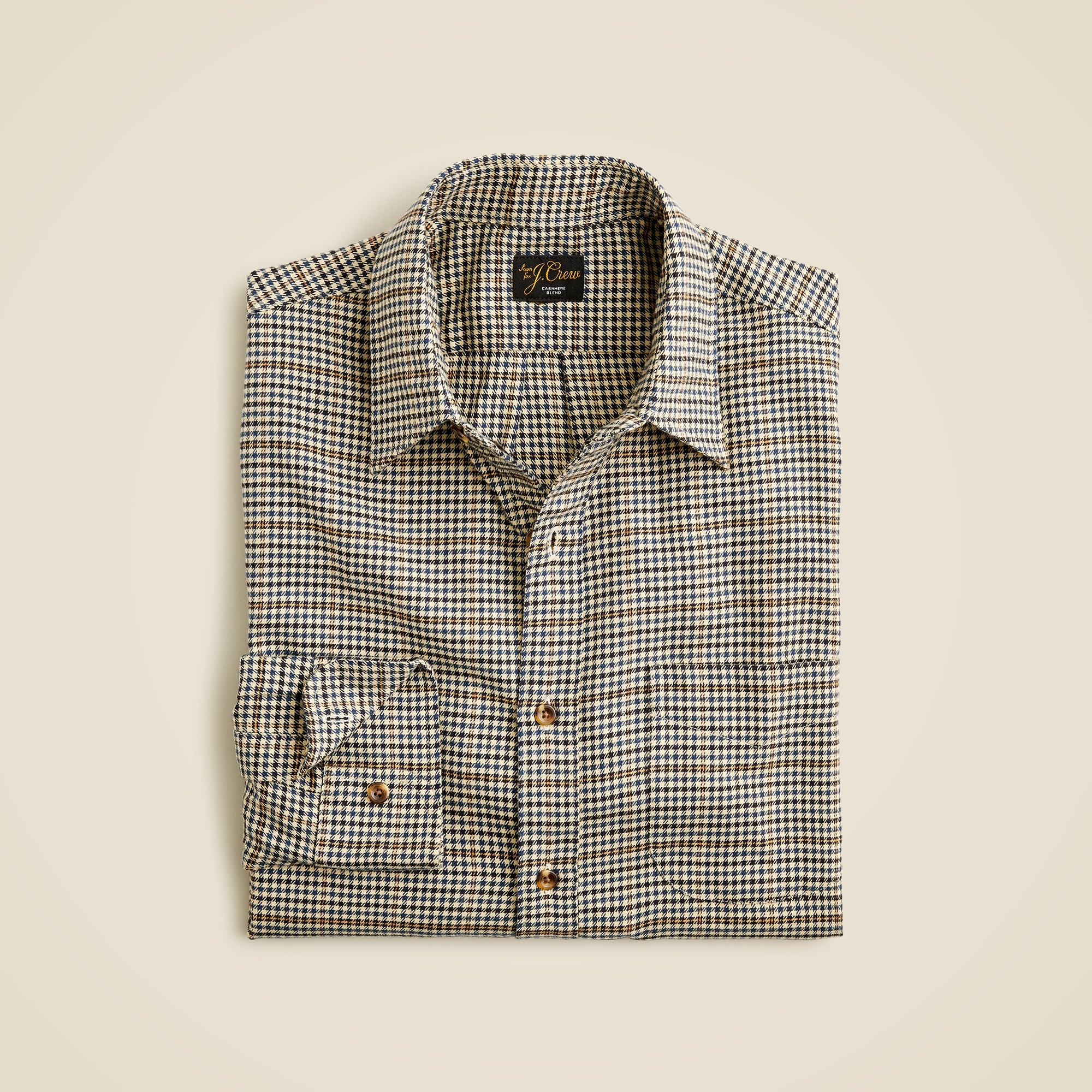 mens Cotton-cashmere blend shirt in check