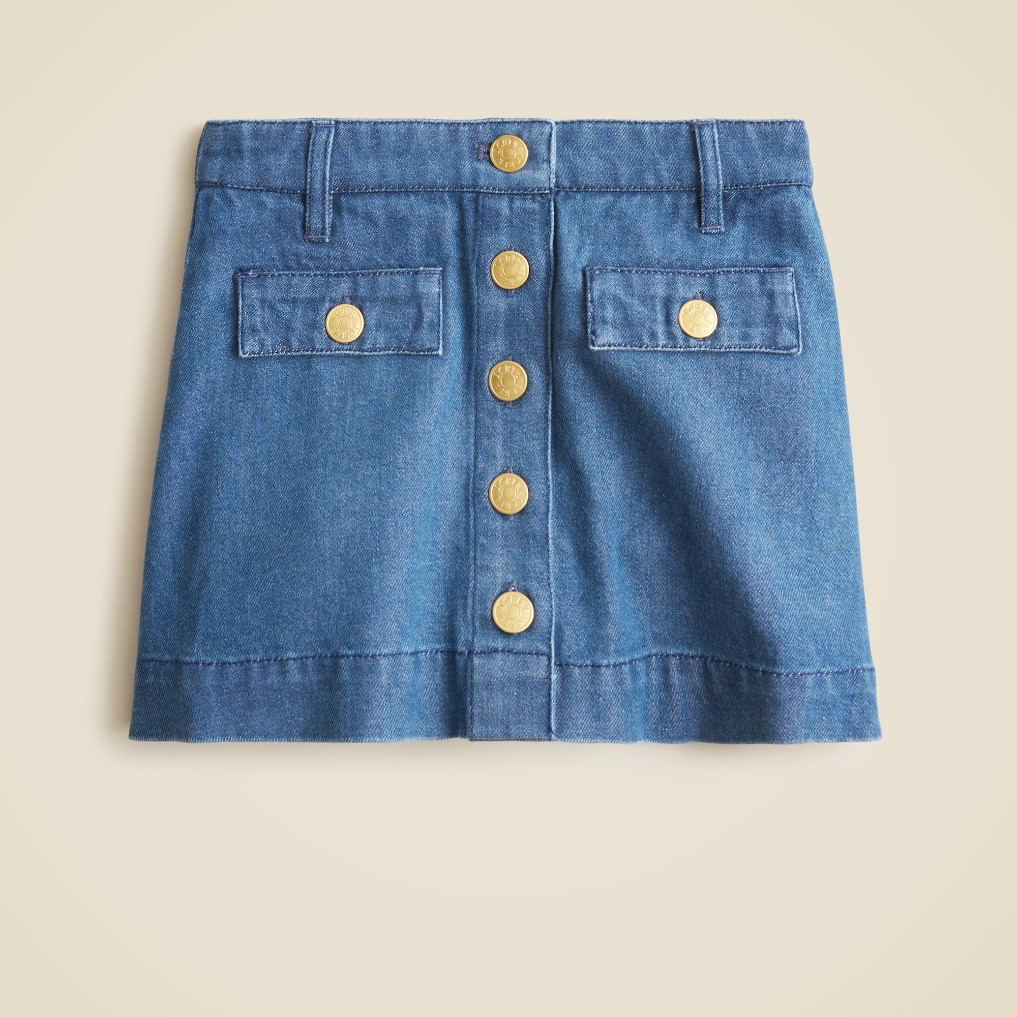 girls Girls' button-up skirt in drapey denim