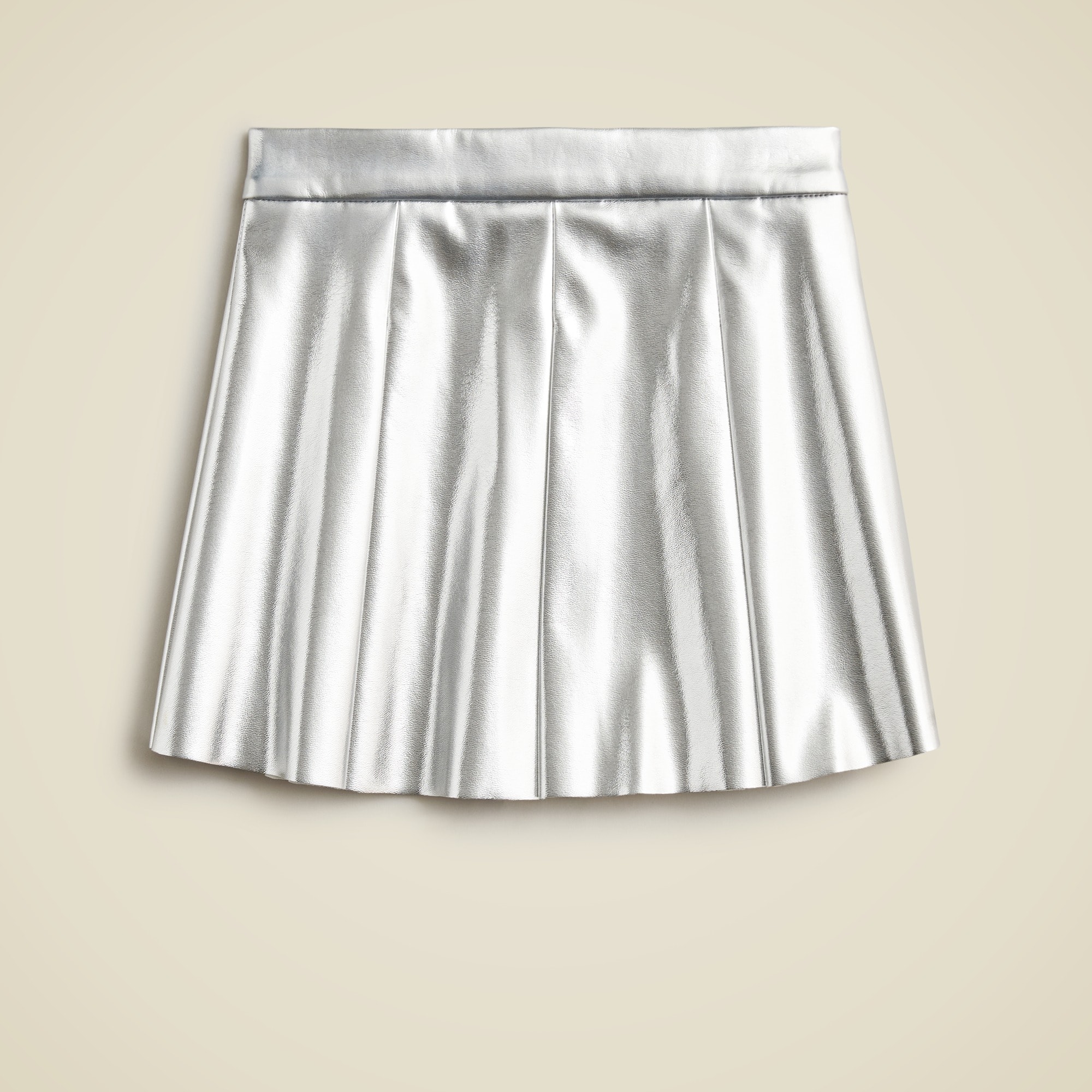 girls Girls' pleated pull-on skirt in metallic