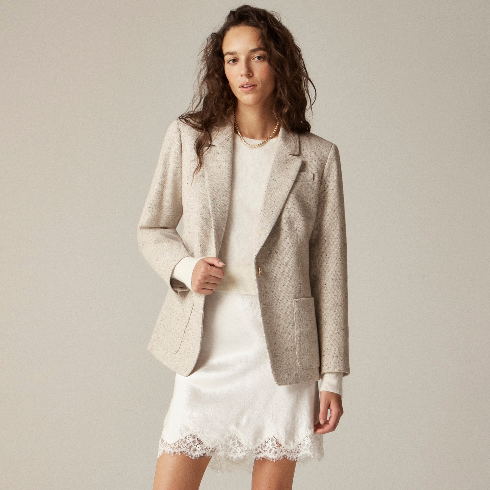 womens Helena blazer in Italian flecked wool blend