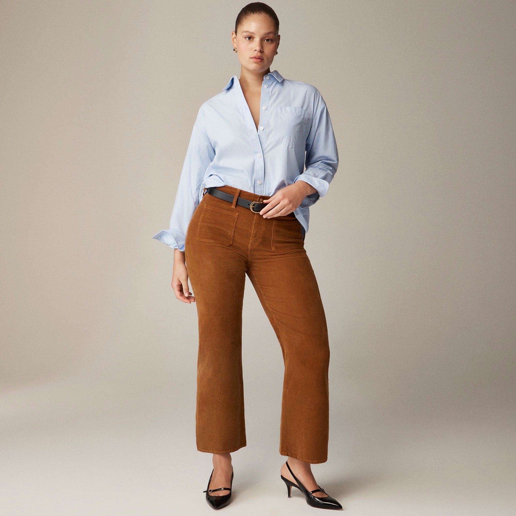 womens Sailor slim-wide pant in stretch corduroy