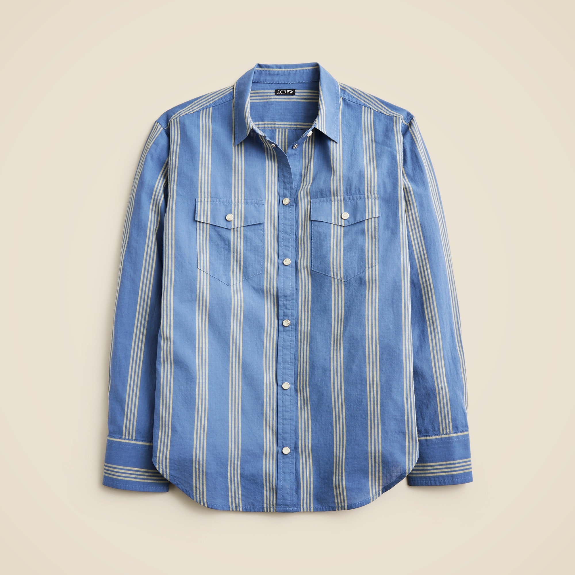  Western shirt in striped cotton voile