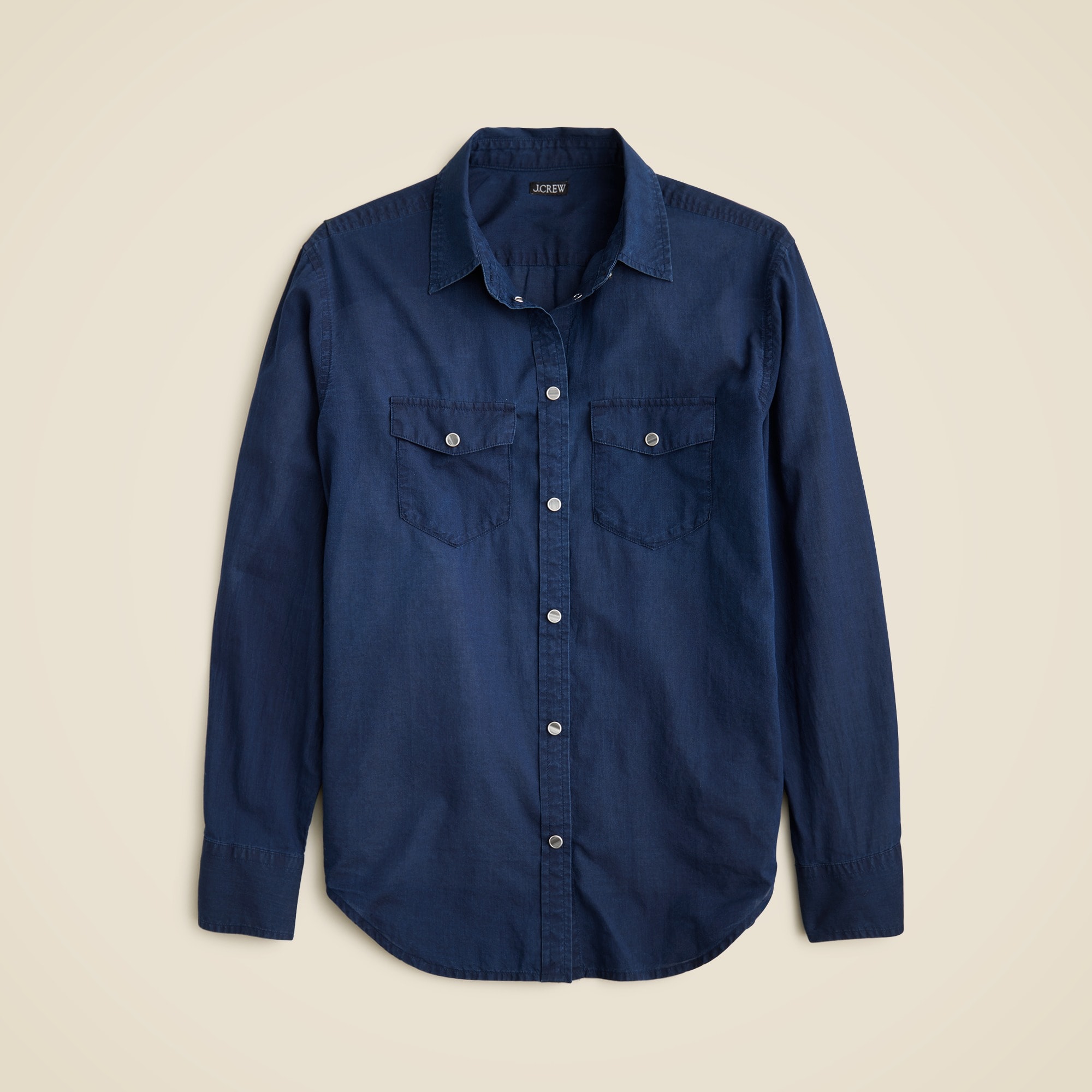  Western shirt in indigo cotton voile