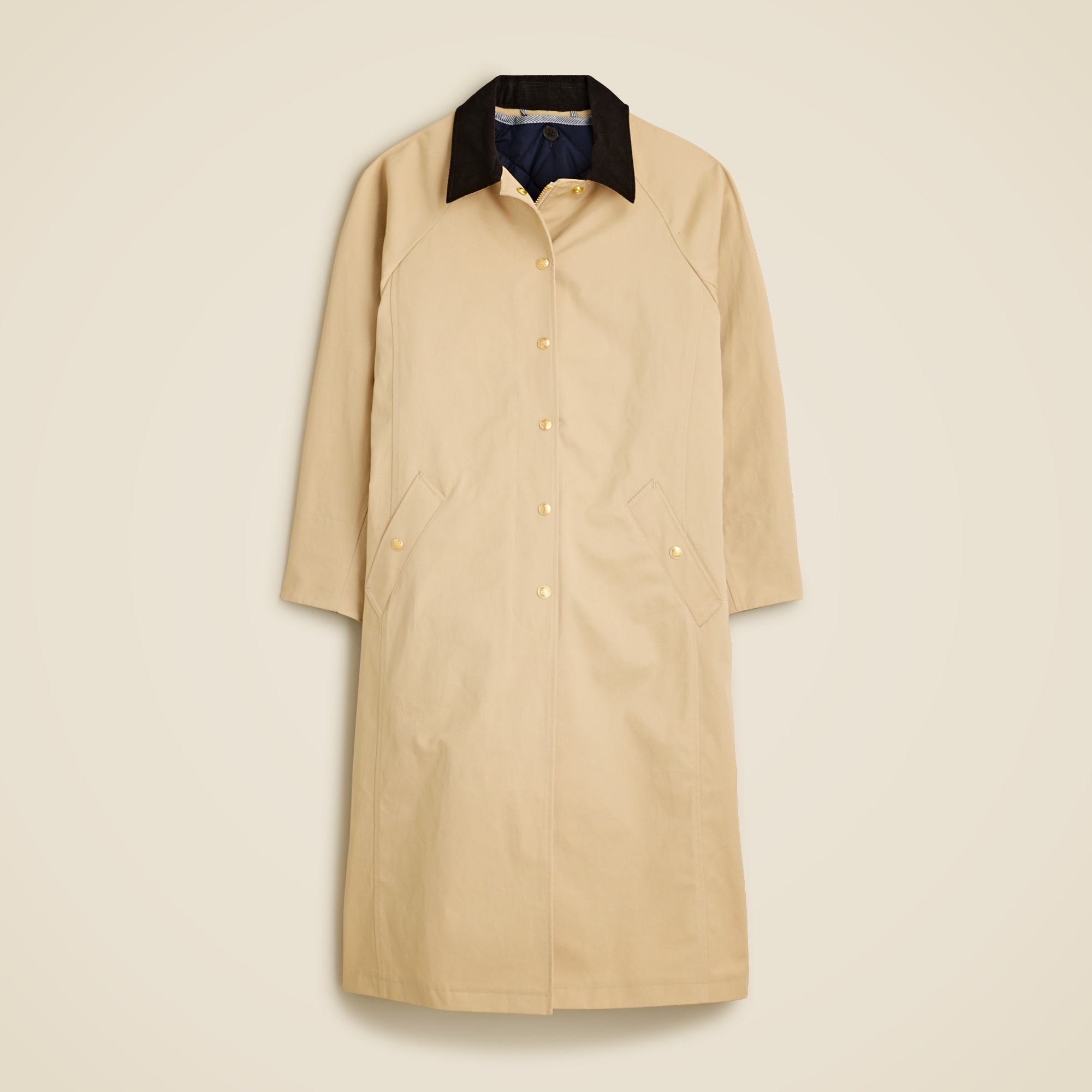 womens Long Barn Jacket&trade; in waxed cotton twill