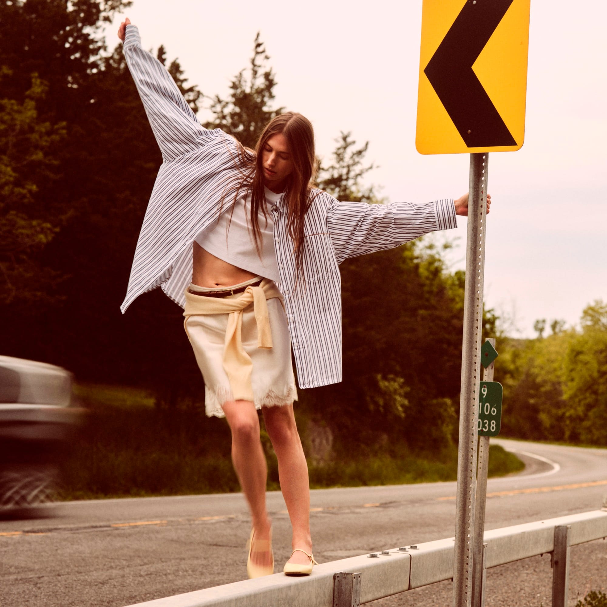  Petite &Eacute;tienne oversized shirt in striped cotton poplin