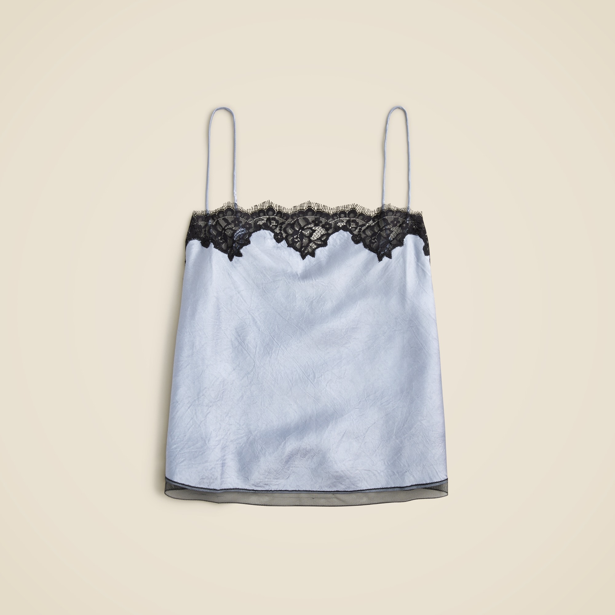 womens Lace-trim camisole top in textured satin