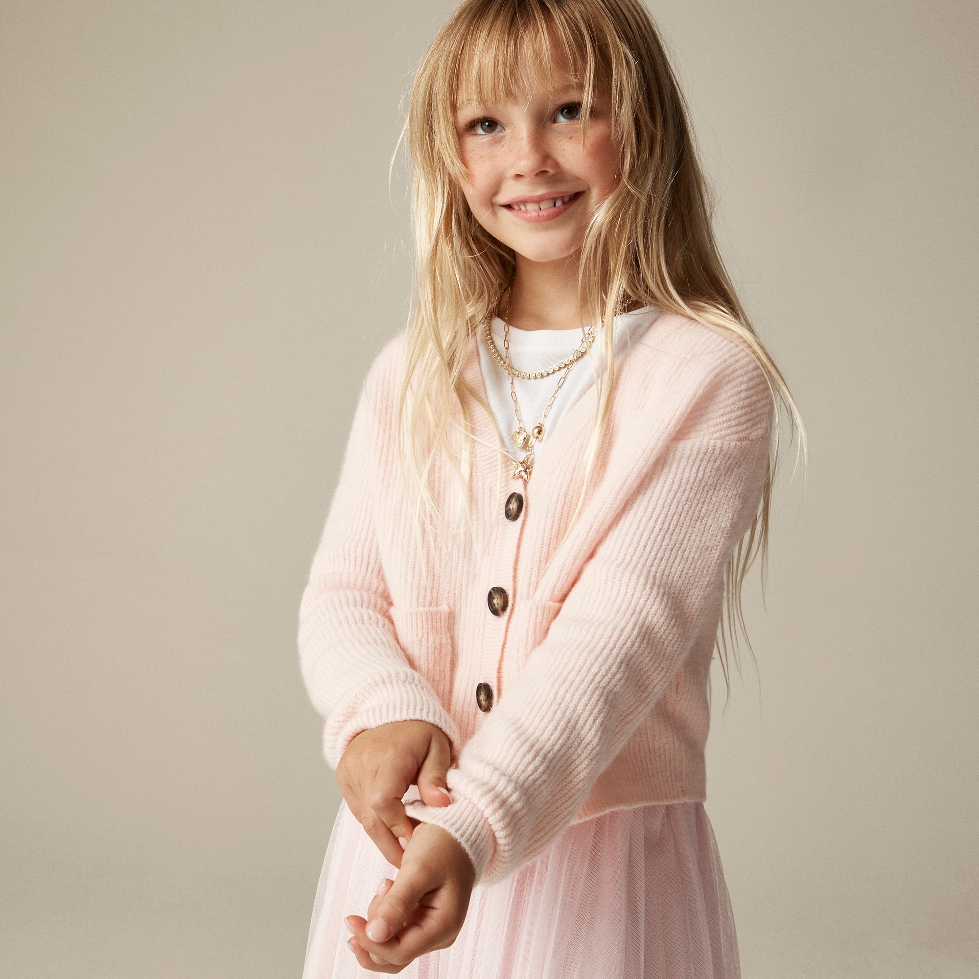 girls Girls' cardigan sweater in Supersoft yarn