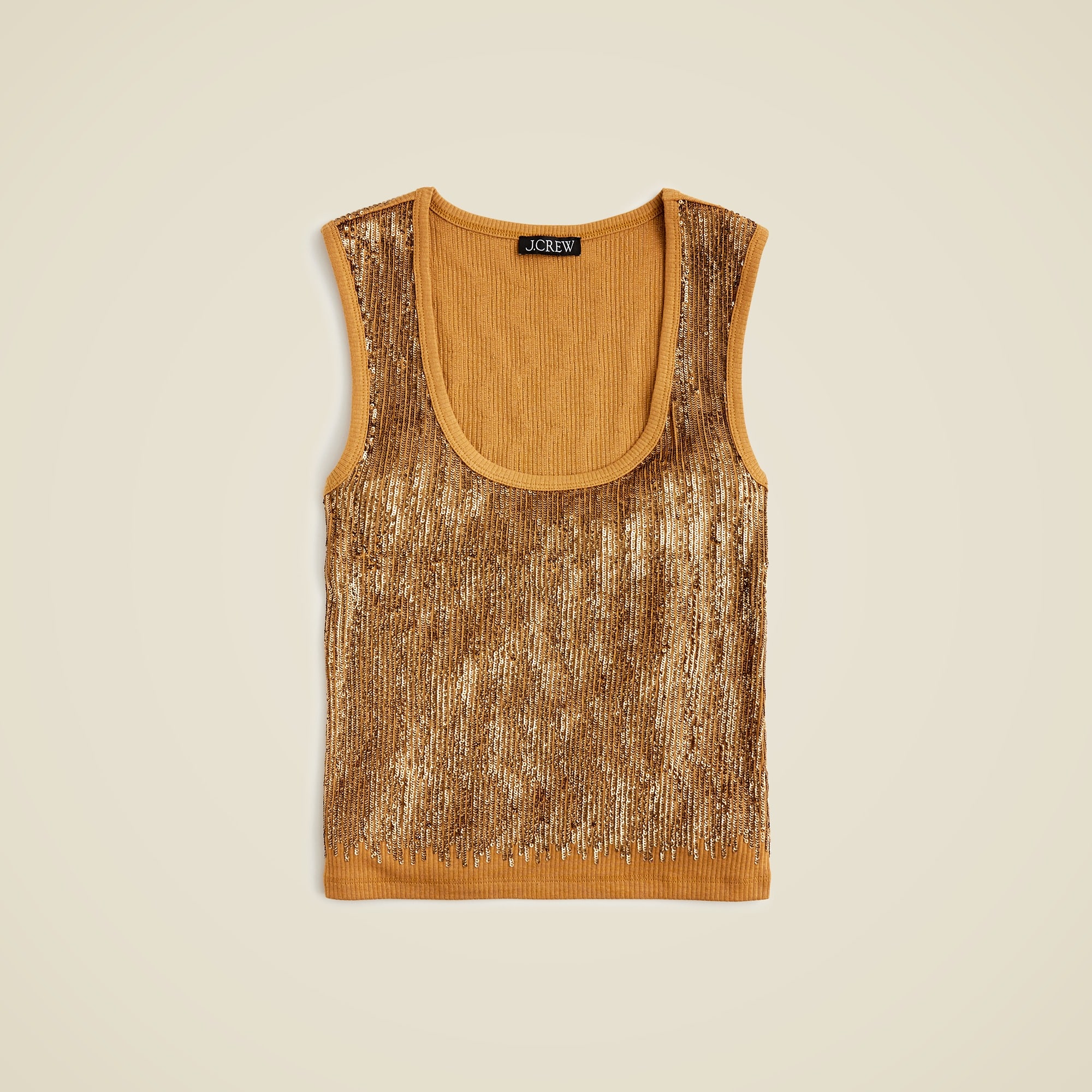  Vintage rib sequin-embellished tank top