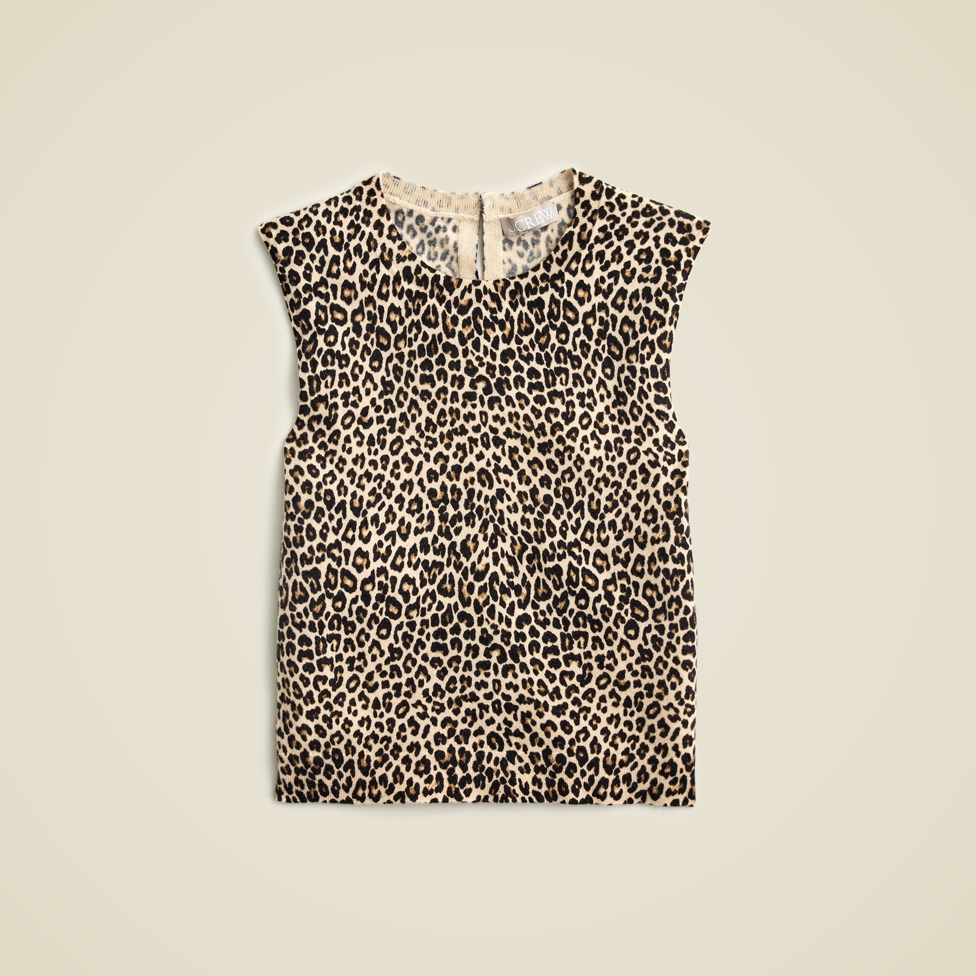 womens Featherweight cashmere-blend sweater shell in leopard print