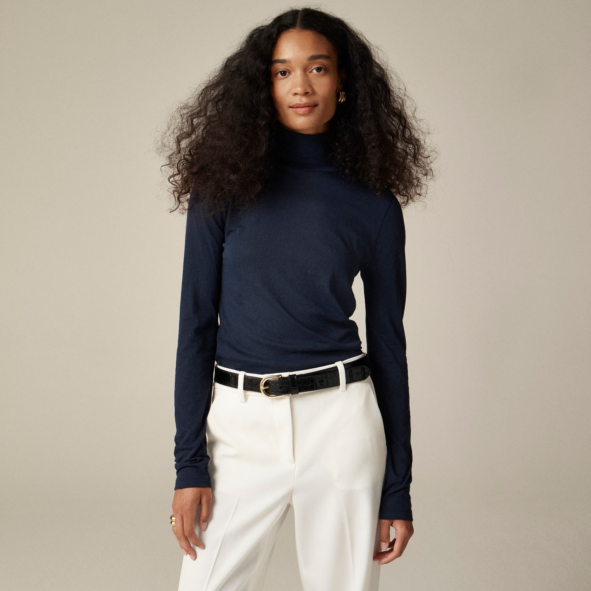 womens Tissue crepe turtleneck