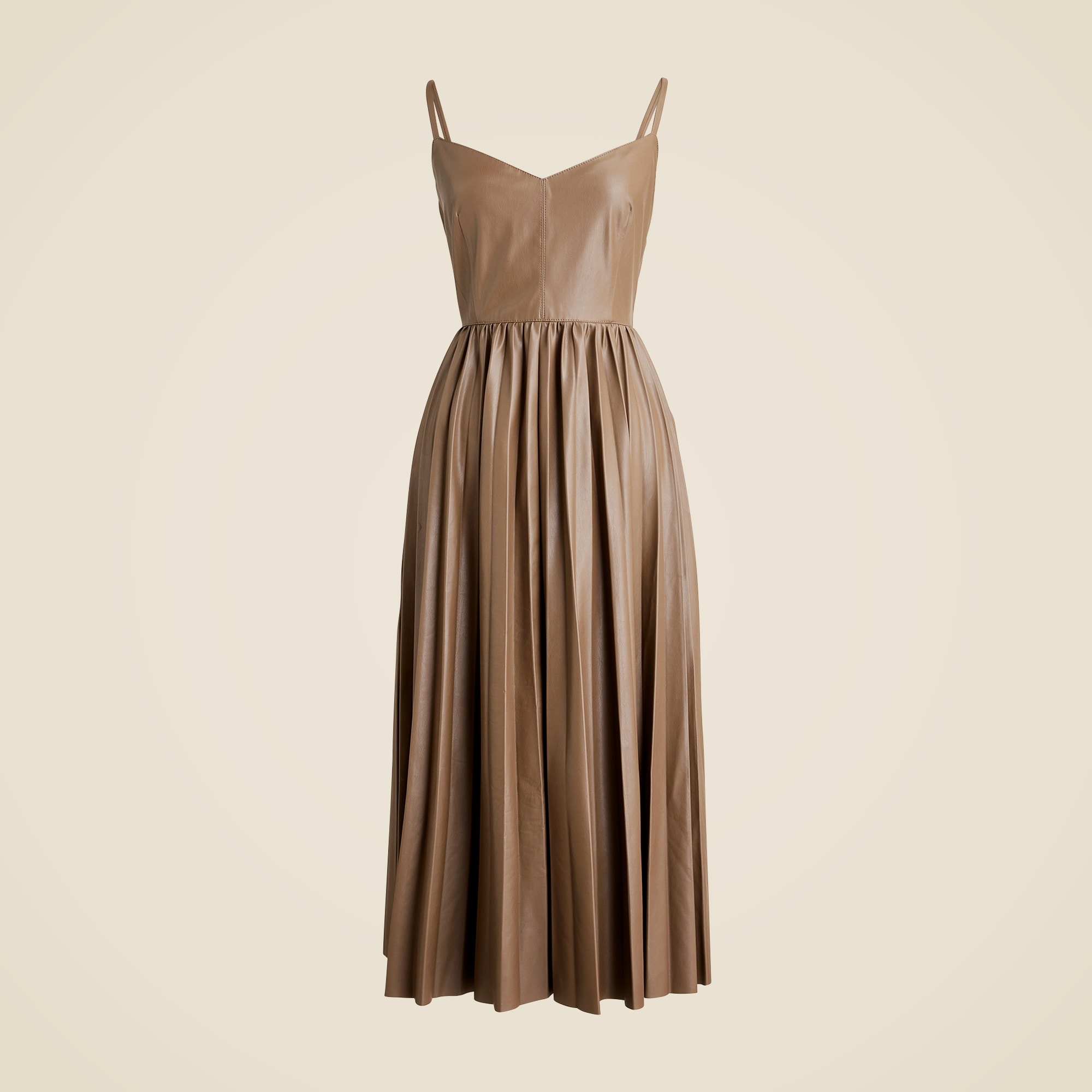 womens Collection pleated dress in faux leather