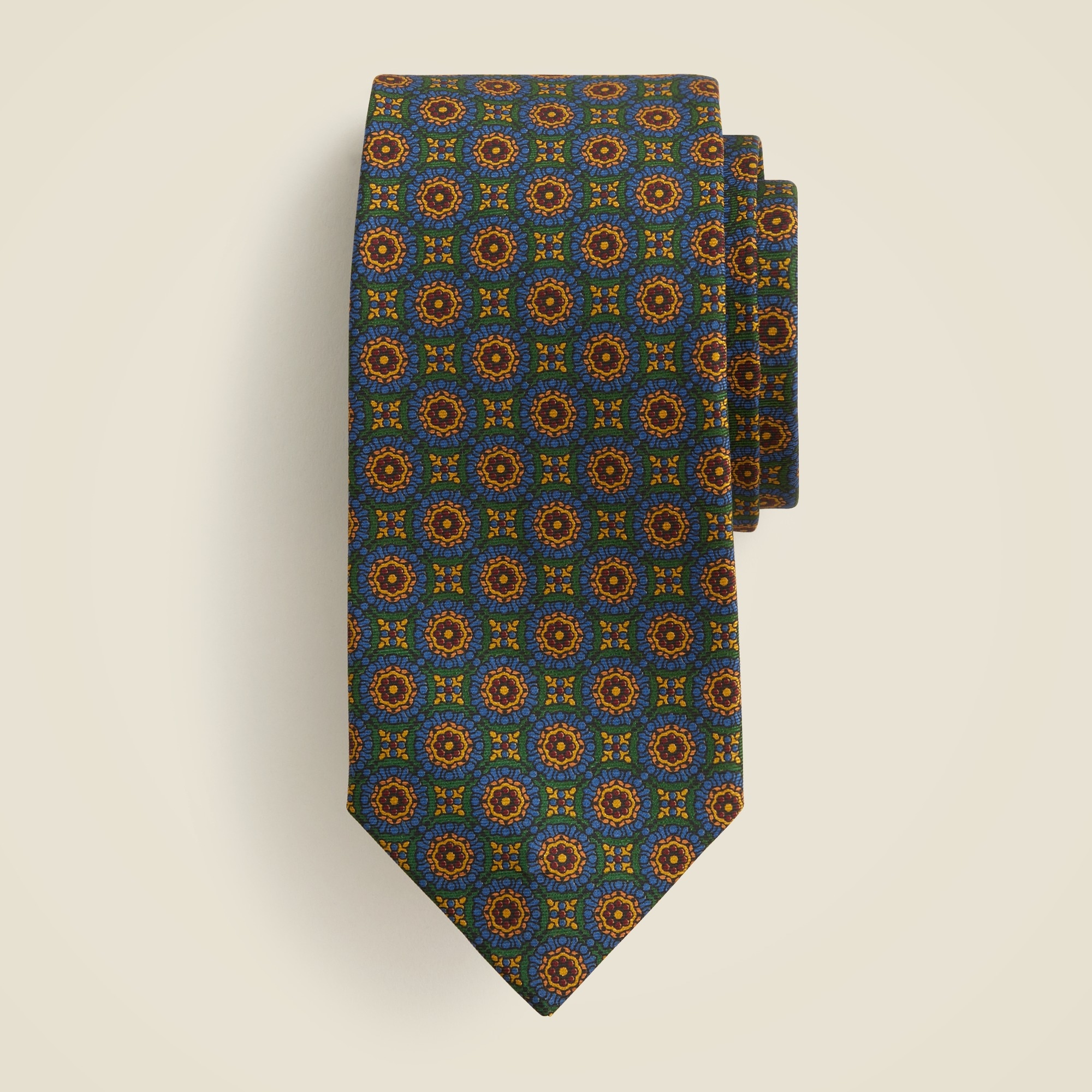 mens English silk tie in print