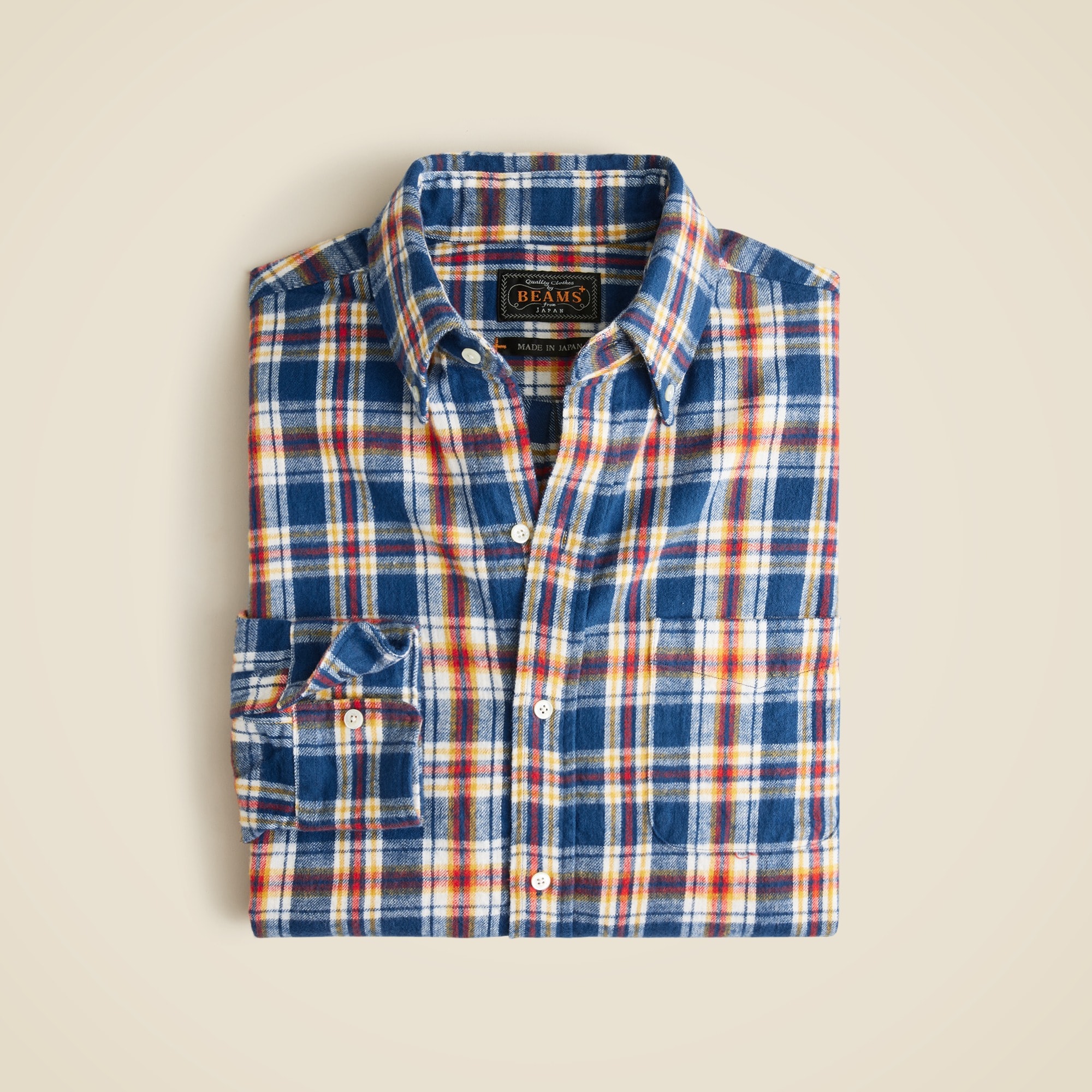 mens BEAMS PLUS brushed flannel shirt