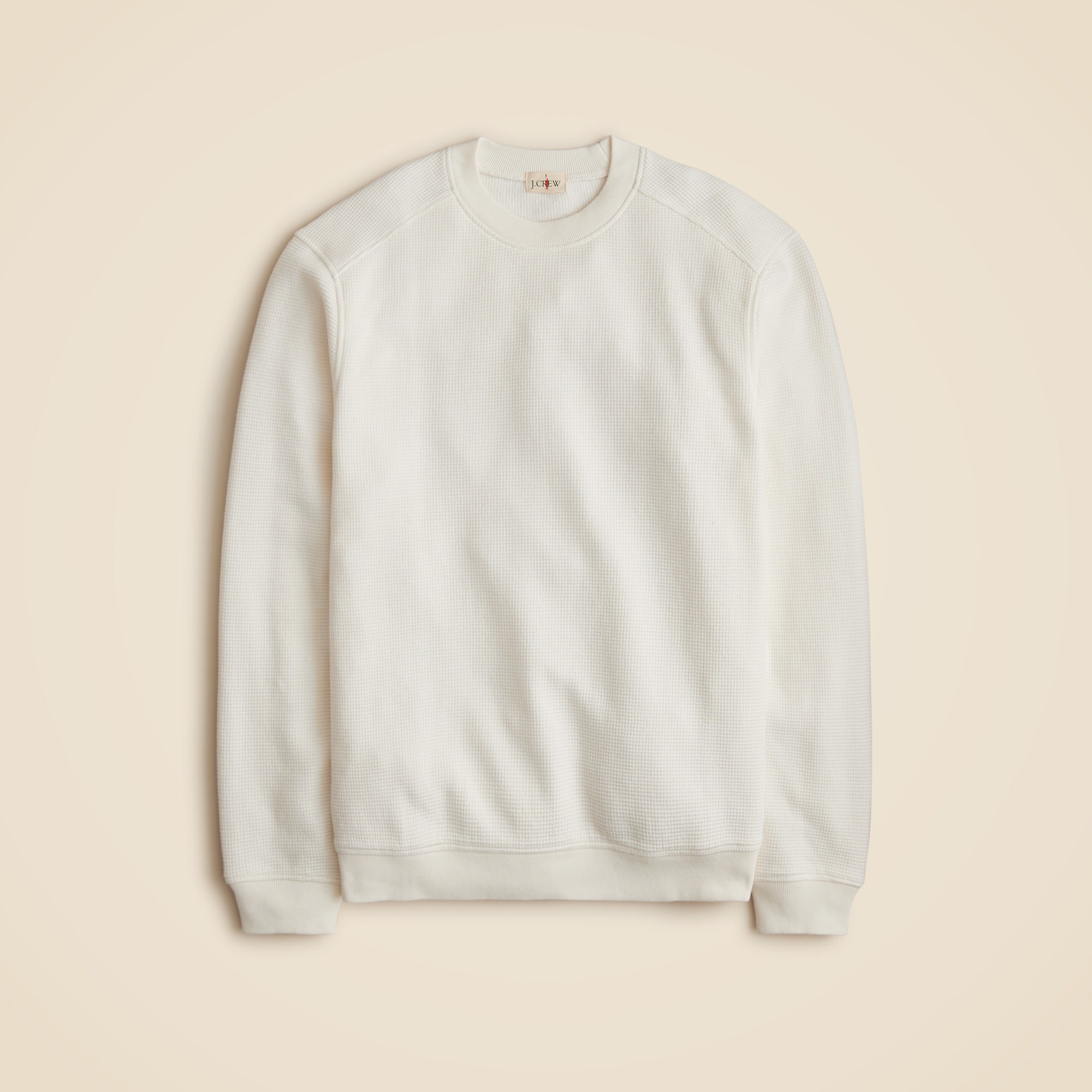 mens Long-sleeve brushed waffle-knit crewneck