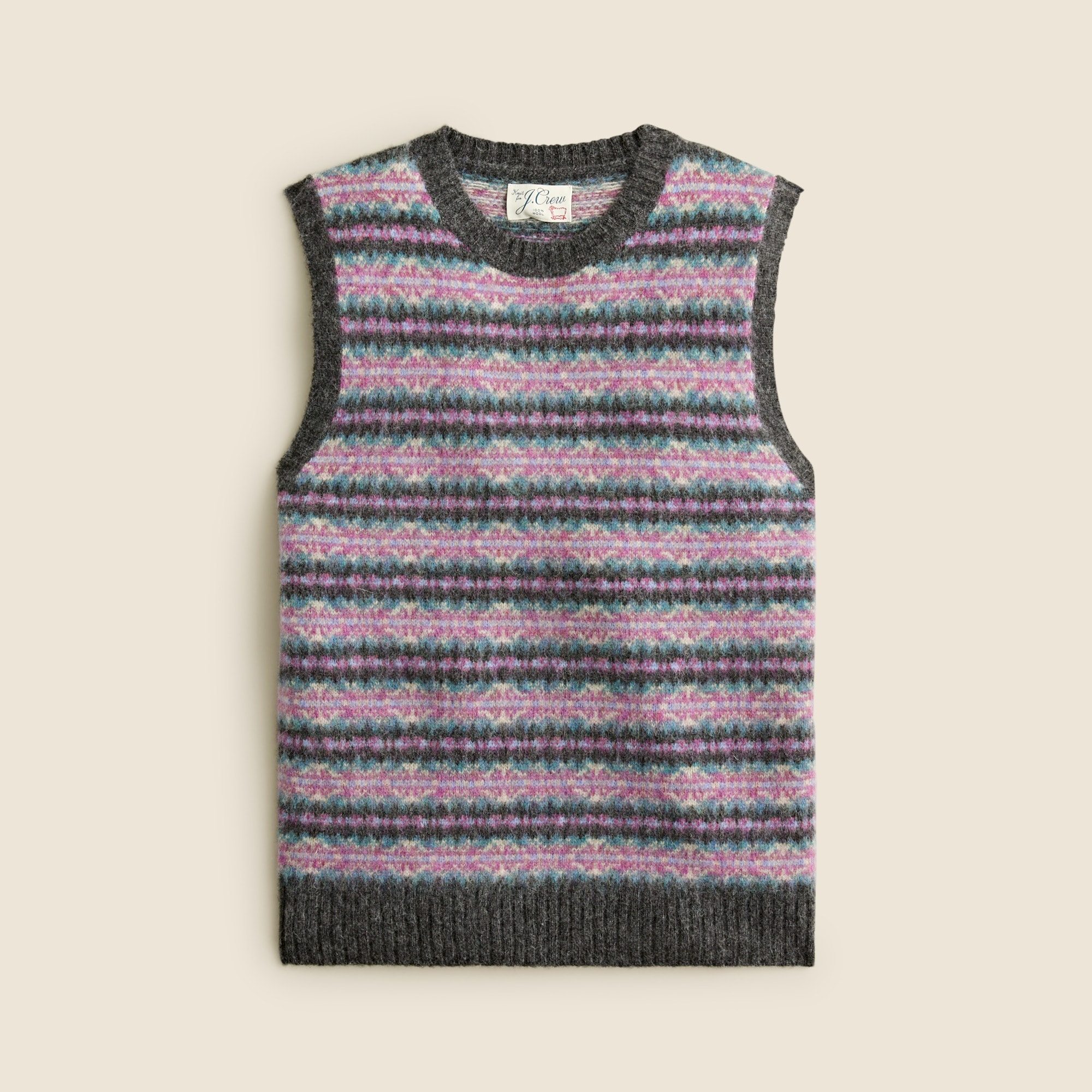 mens Brushed wool Fair Isle sweater-vest