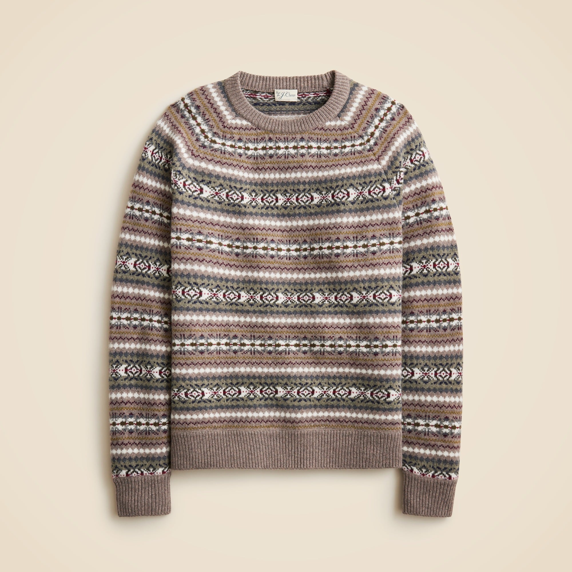 mens Fair Isle crewneck sweater in wool