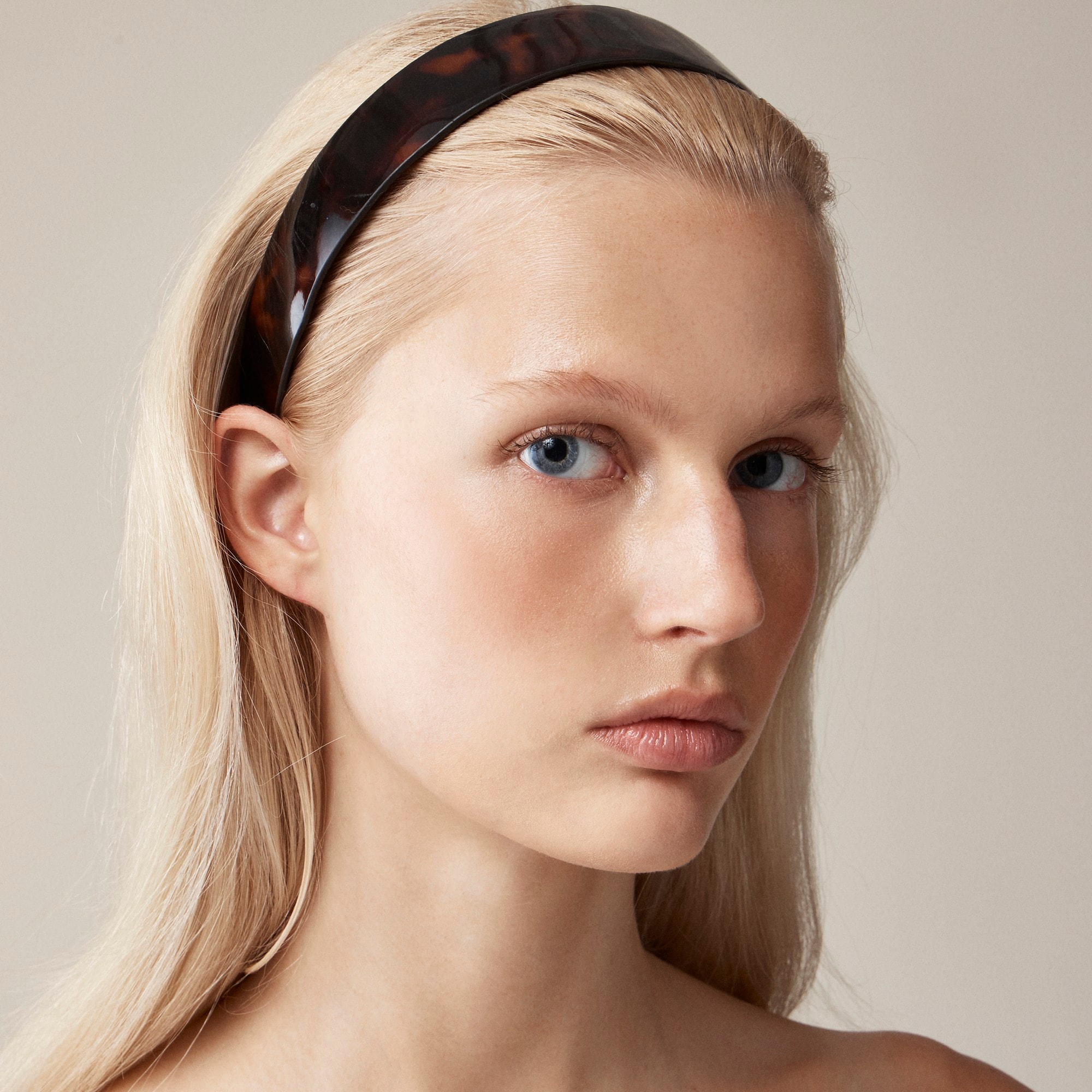 womens Leather-lined tortoise headband