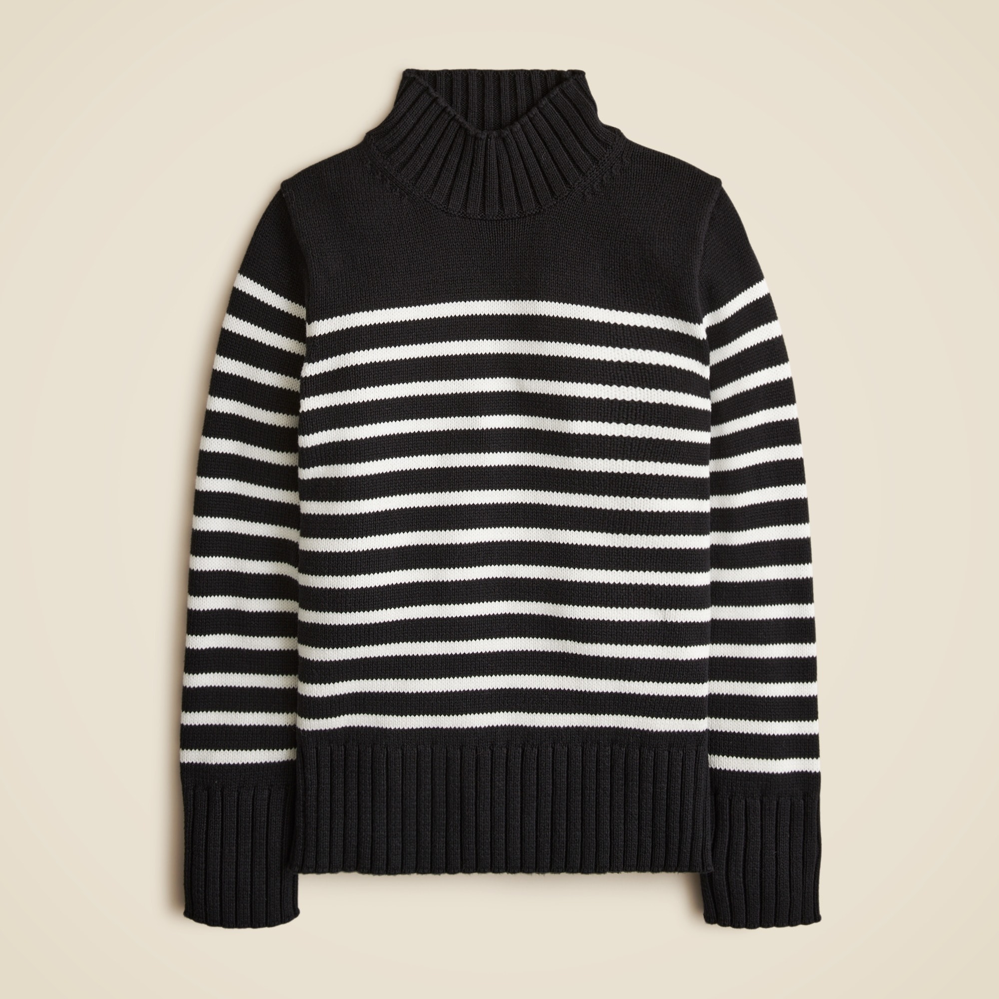 womens Cotton turtleneck sweater in stripe