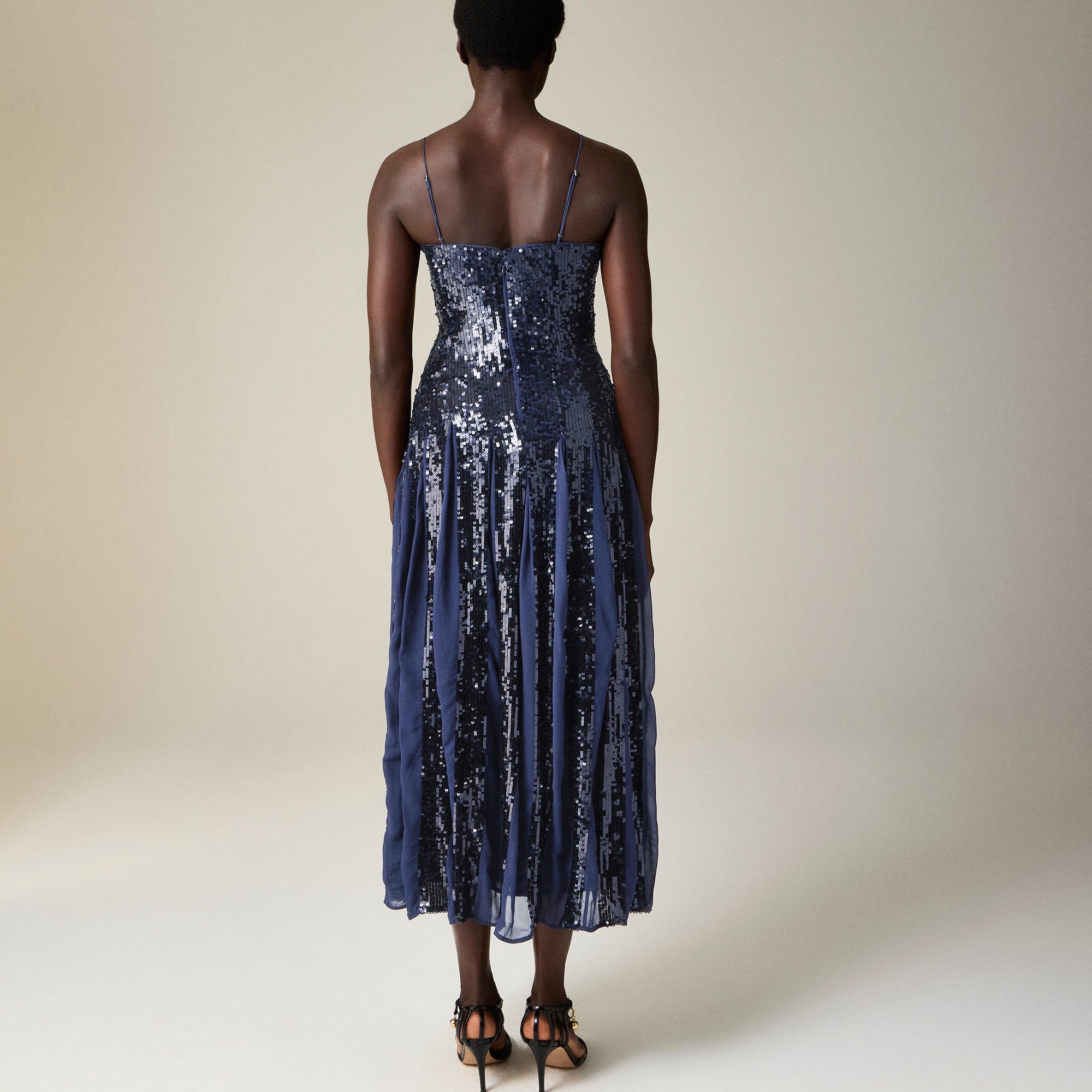 Christopher John Rogers X J.Crew pleated dress in sequins