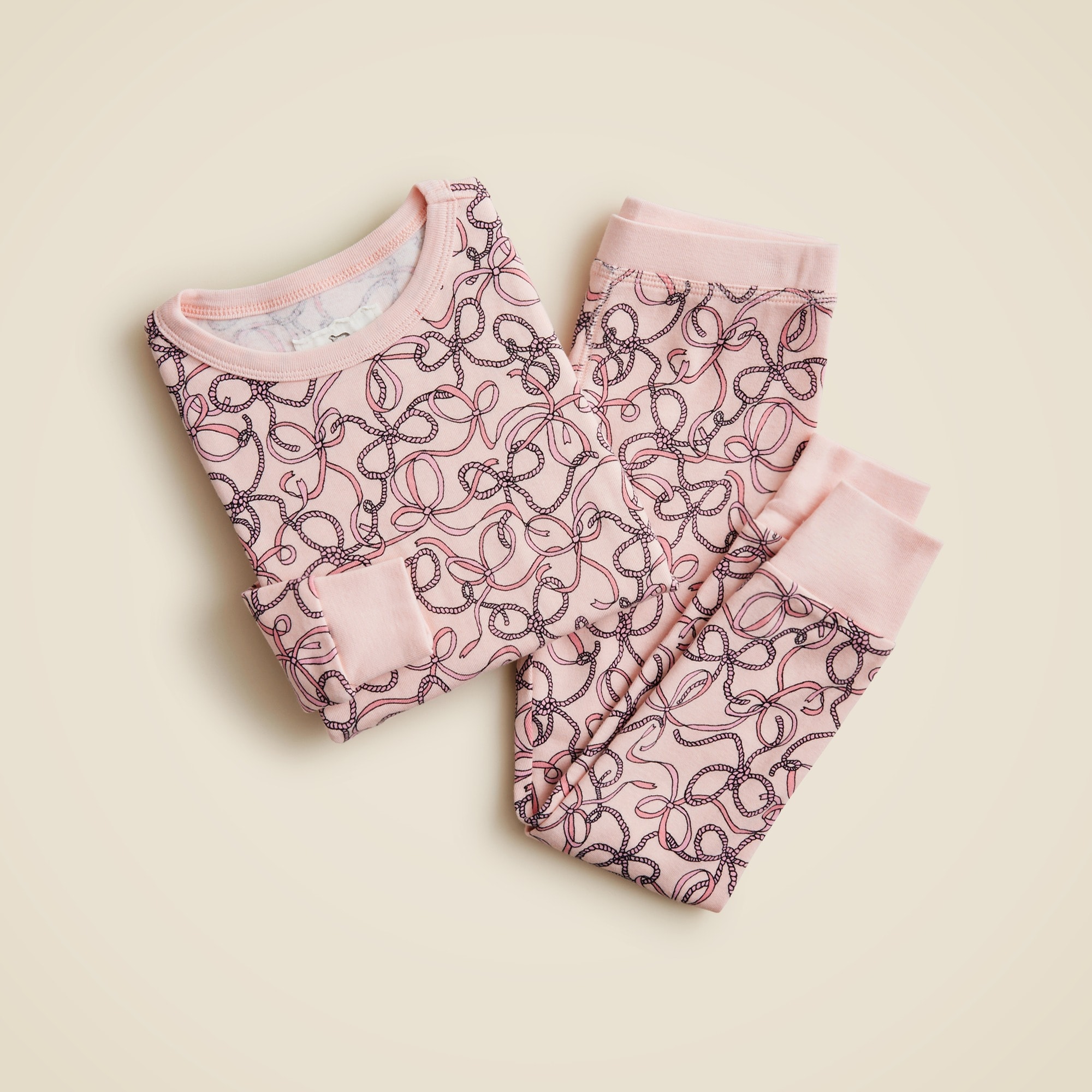  Girls' long-sleeve printed sleep set