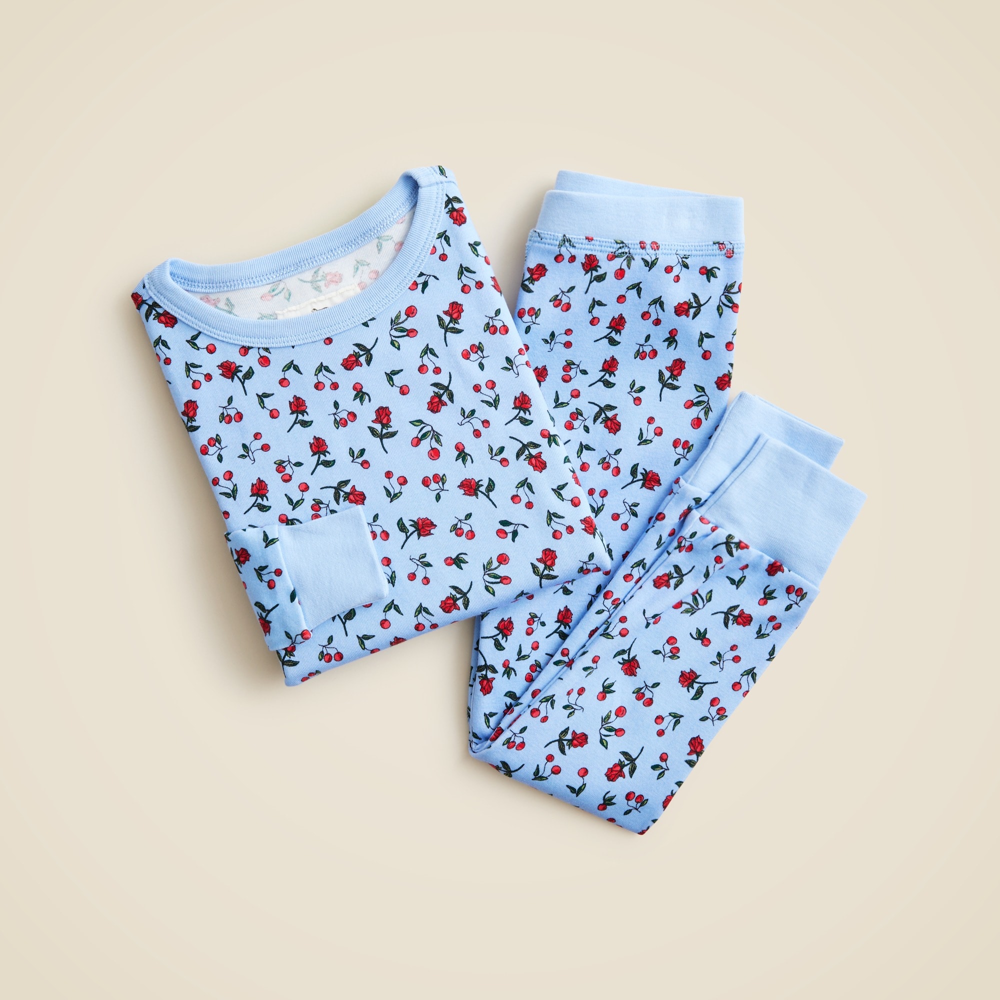  Girls' long-sleeve printed sleep set